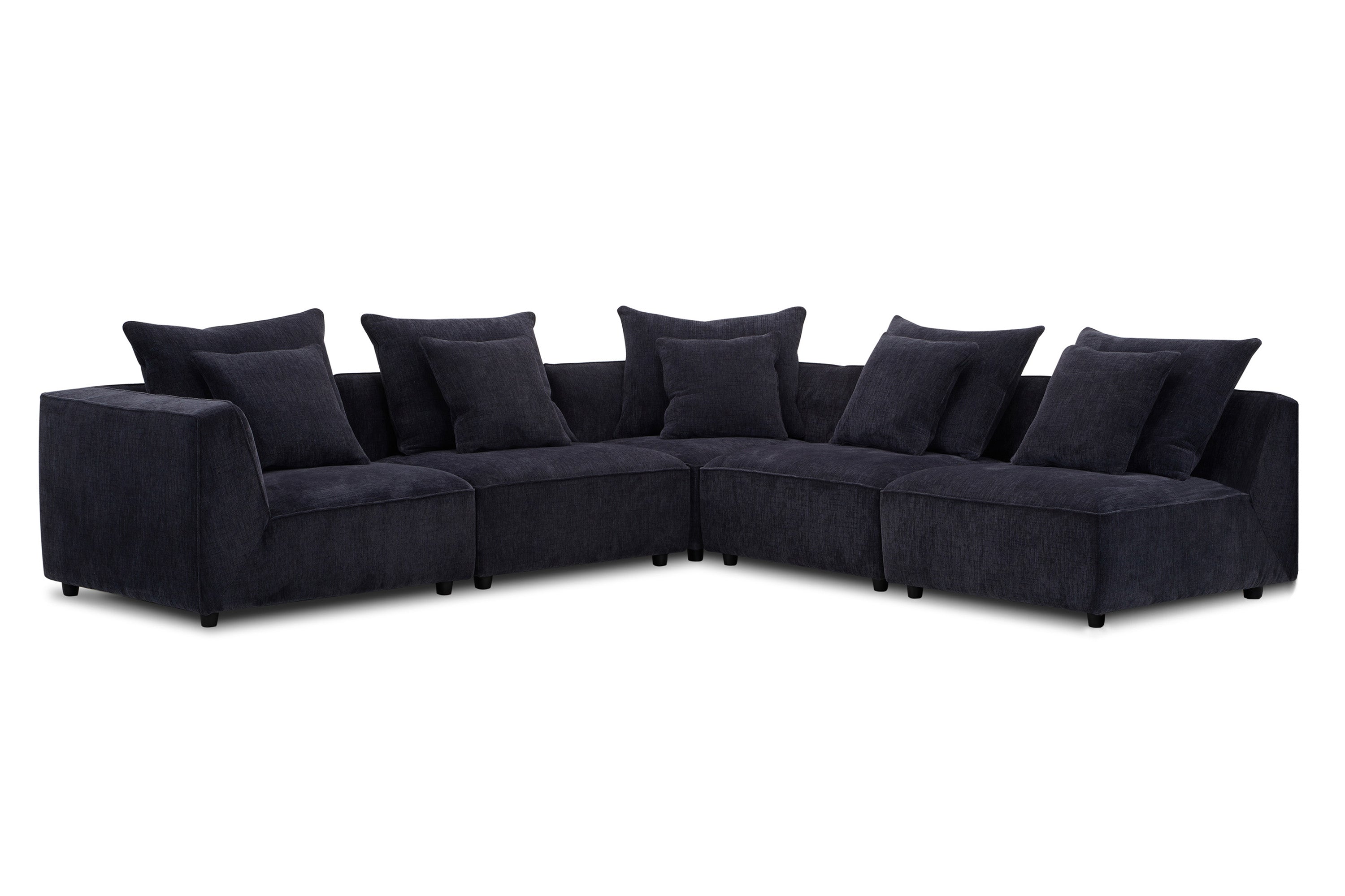 Parker Living Recess - Reptile Blue 5 Piece Modular Sectional