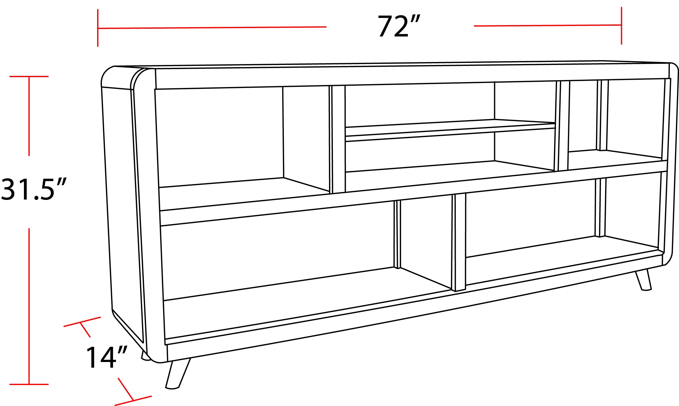 Parker House Escape 72 In. Open Multi-Purpose Console