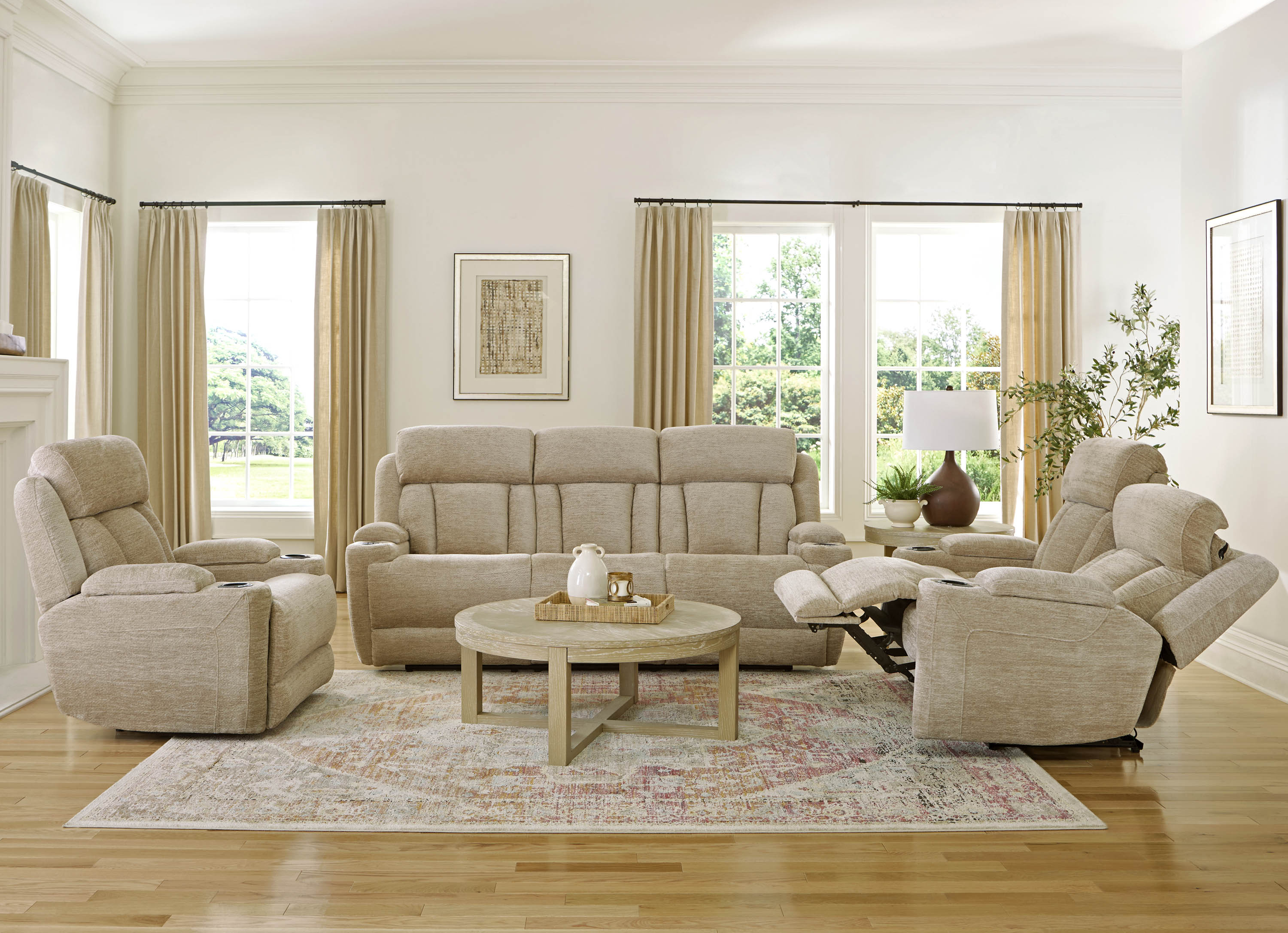 Parker Living Dalton - Lucky Fawn Power Reclining Sofa Loveseat and Recliner
