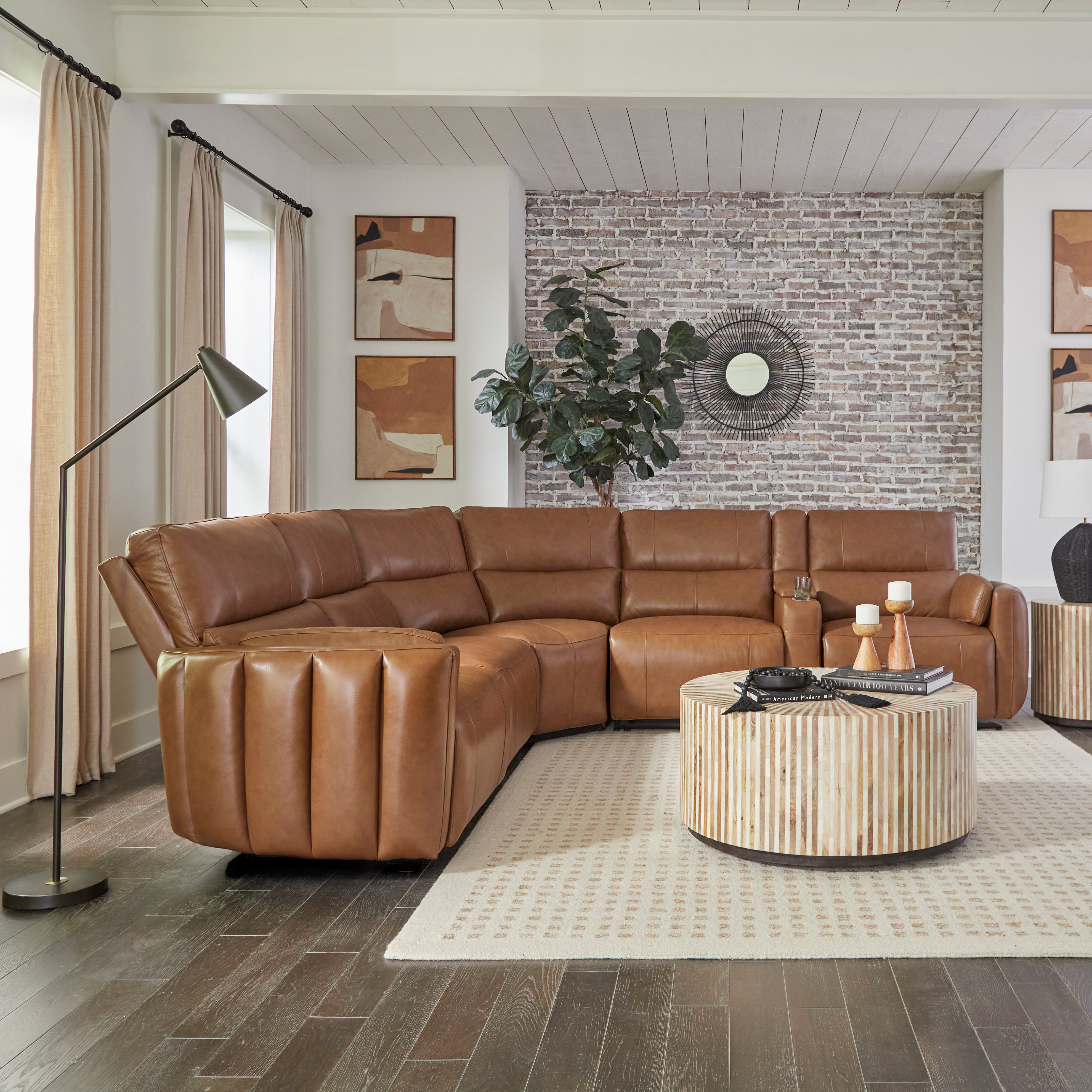 Parker Living Modesto - Sable 7 Piece Modular Power Reclining Sectional with Power Adjustable Headrests