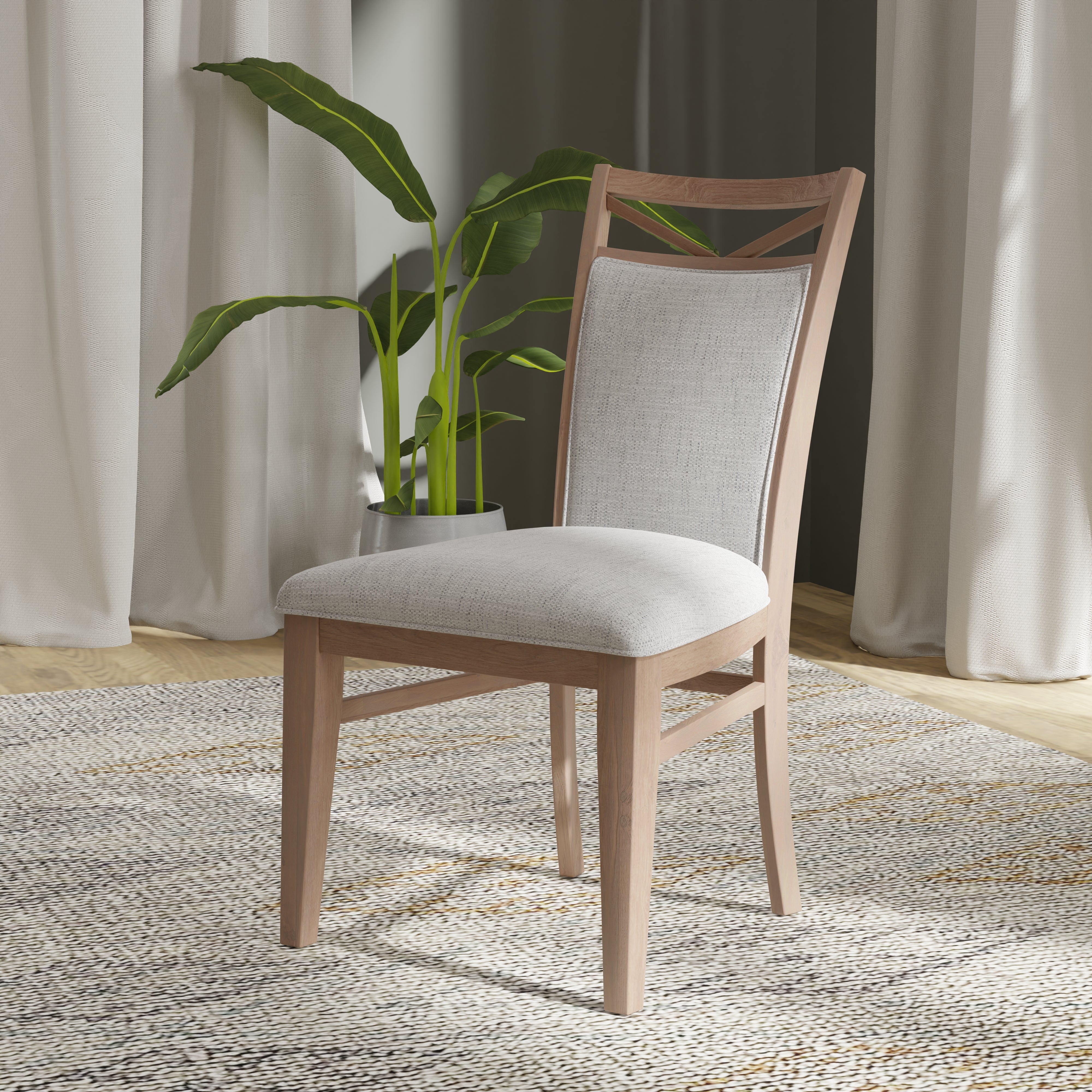 Parker House Americana Modern Dining Rectangular Extendable Dining Table with 6 Upholstered Dining Chairs