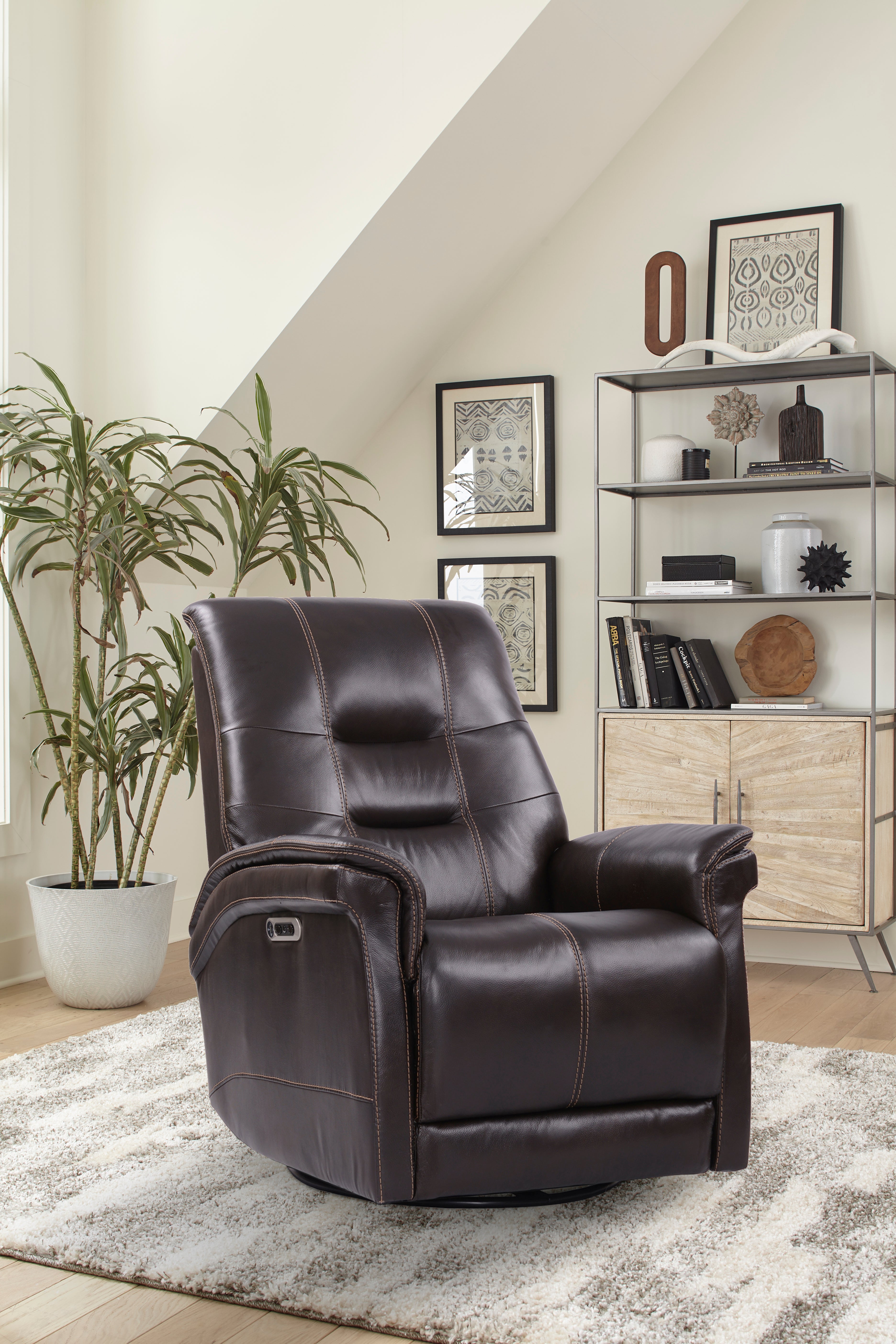 Parker Living Carnegie - Verona Coffee - Powered By Freemotion Cordless Power Swivel Glider Recliner Two Pack