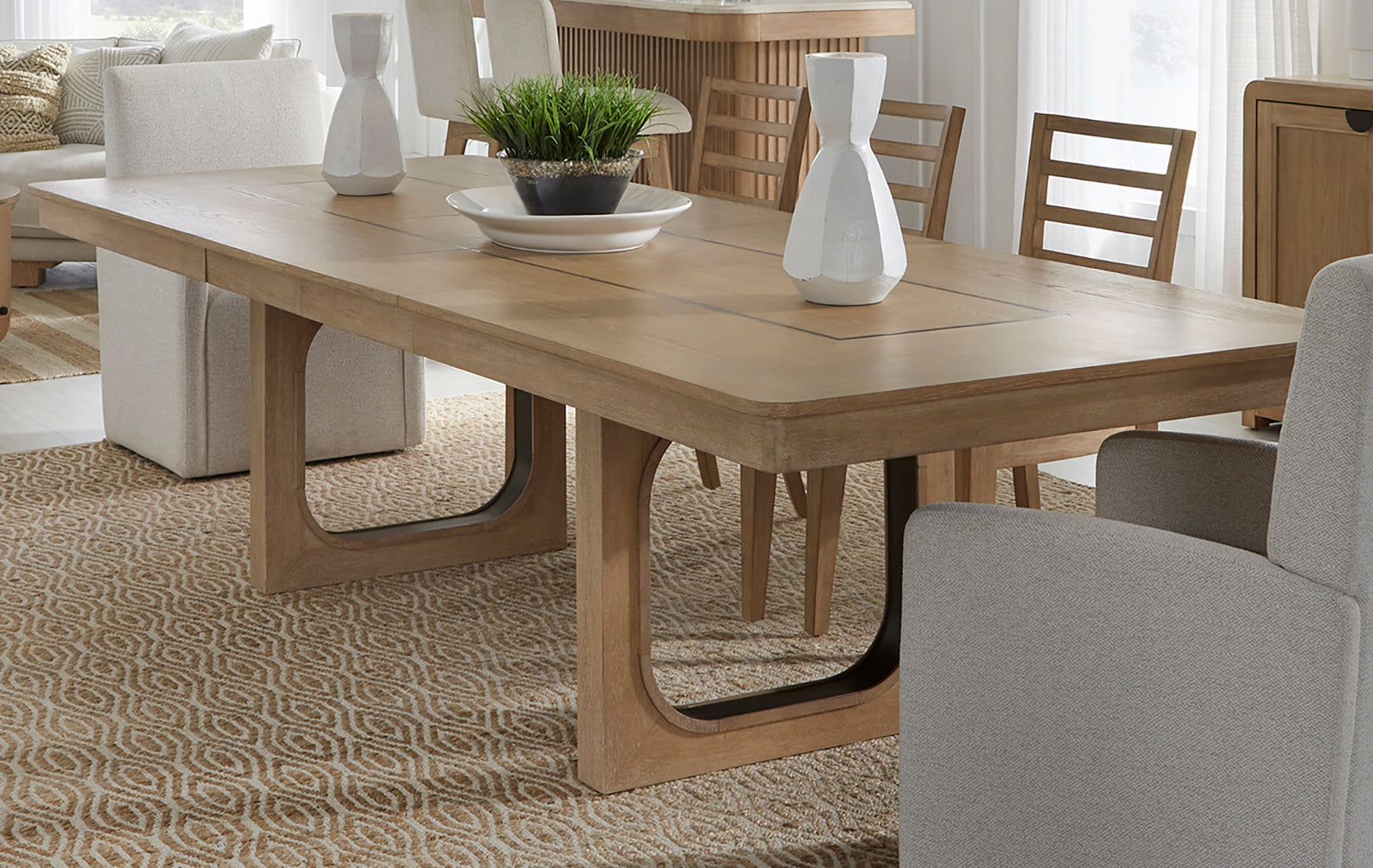 Parker House Escape - Dining 84" Rectangular Table with console & 8 caster chairs