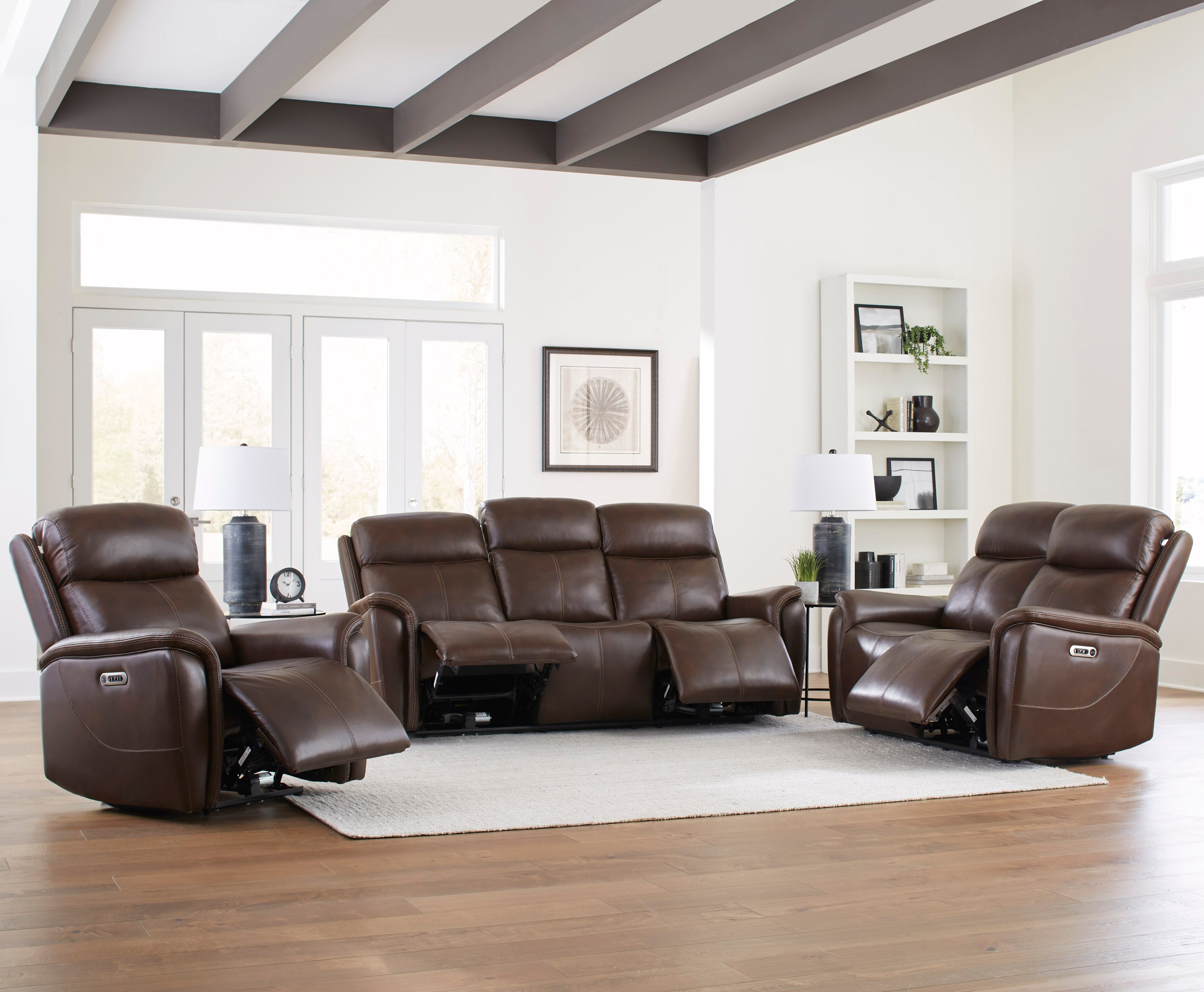 Parker Living Cascade - Auburn Power Reclining Sofa Loveseat and Recliner