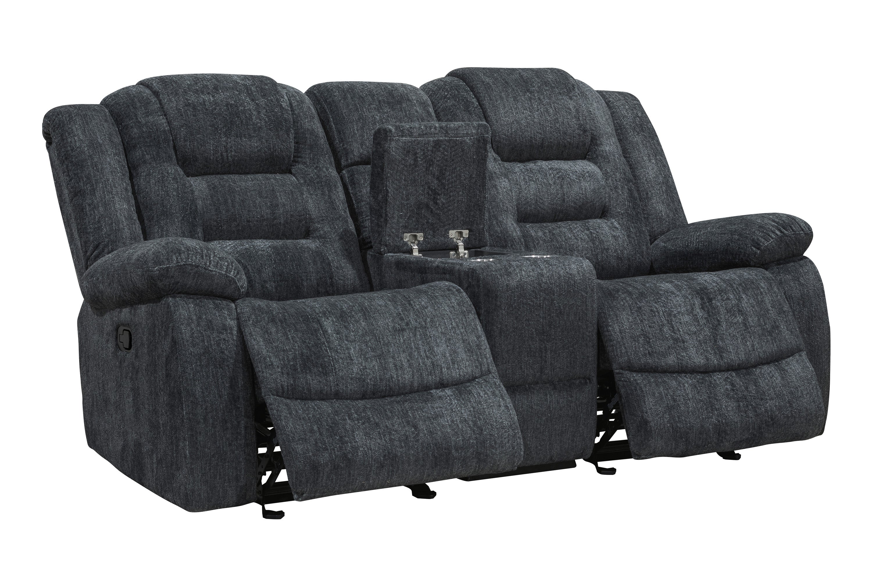 Parker Living Bolton - Misty Storm Glider Reclining Console Loveseat