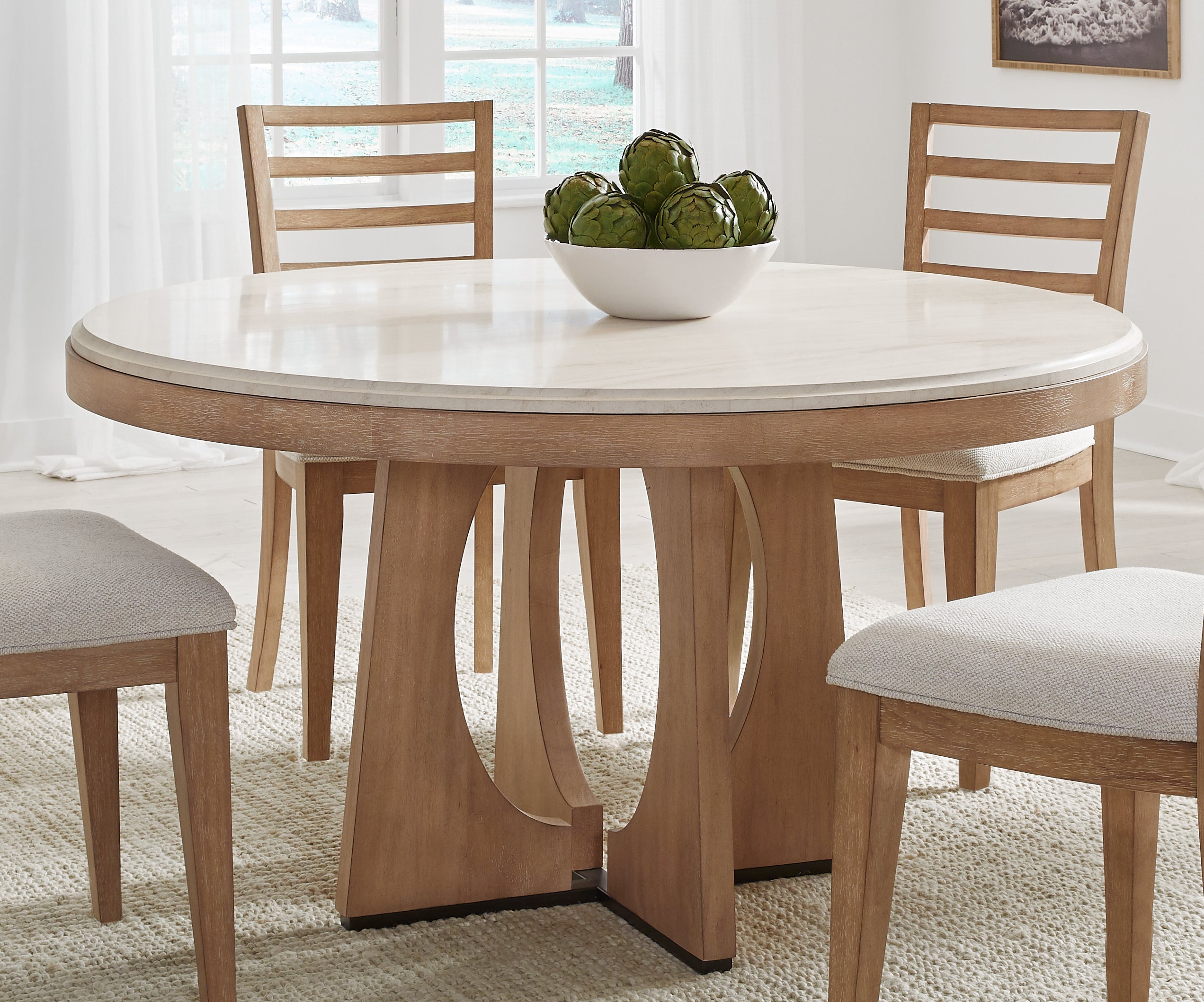 Parker House Escape - Dining 54" Round Table with console & 4 caster chairs