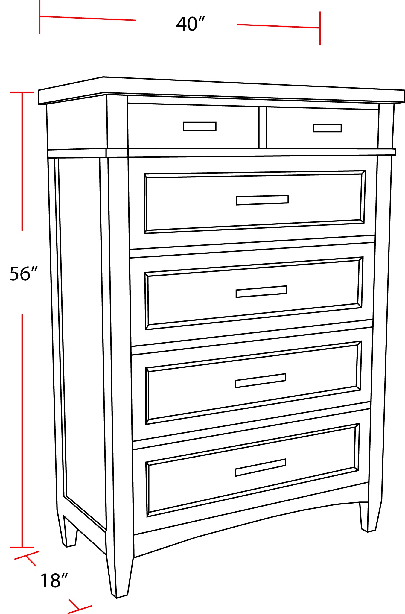 Parker House Americana Modern Bedroom 6 Drawer Chest