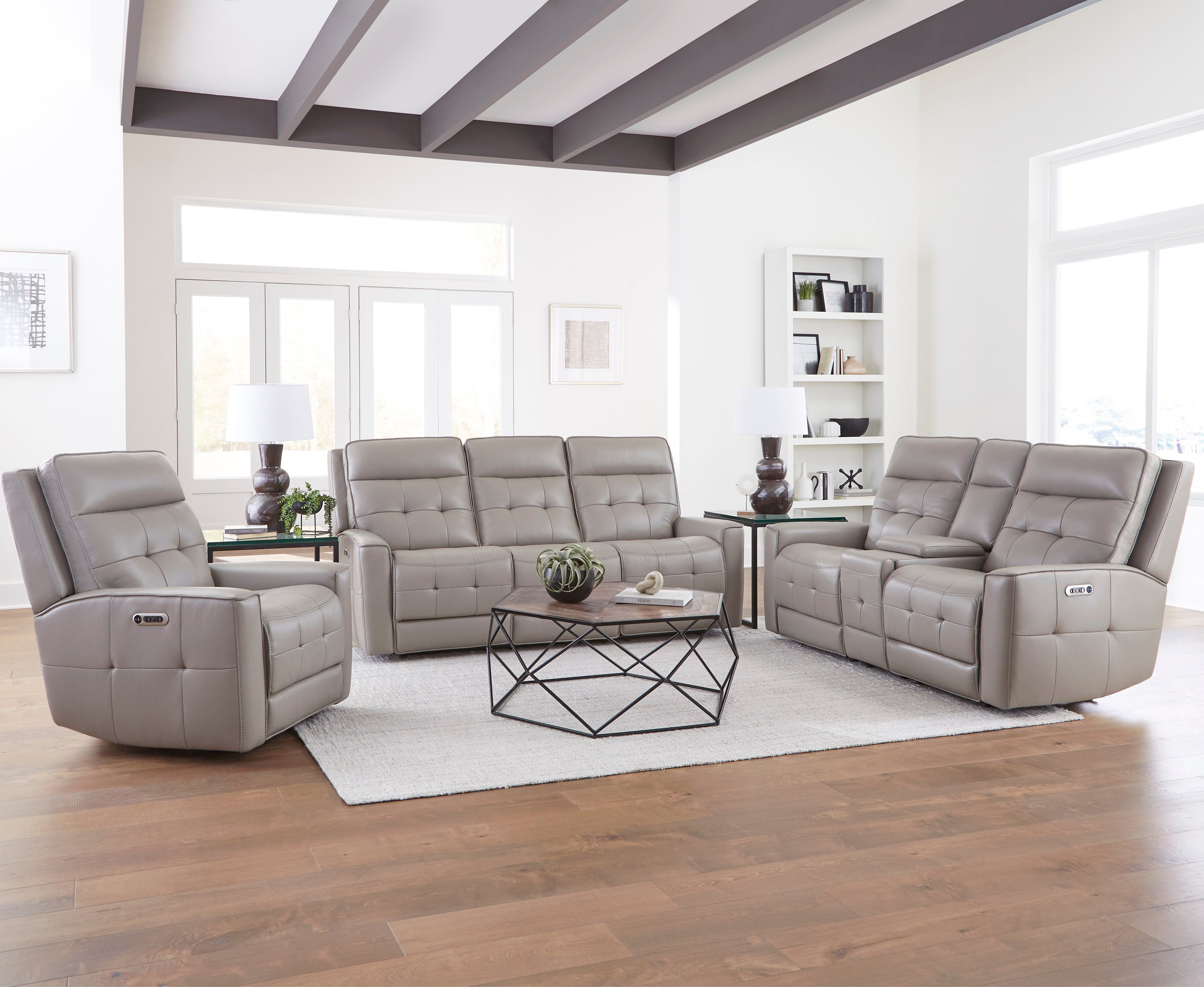 Parker Living Canterbury - Pewter Power Reclining Zero Gravity Sofa