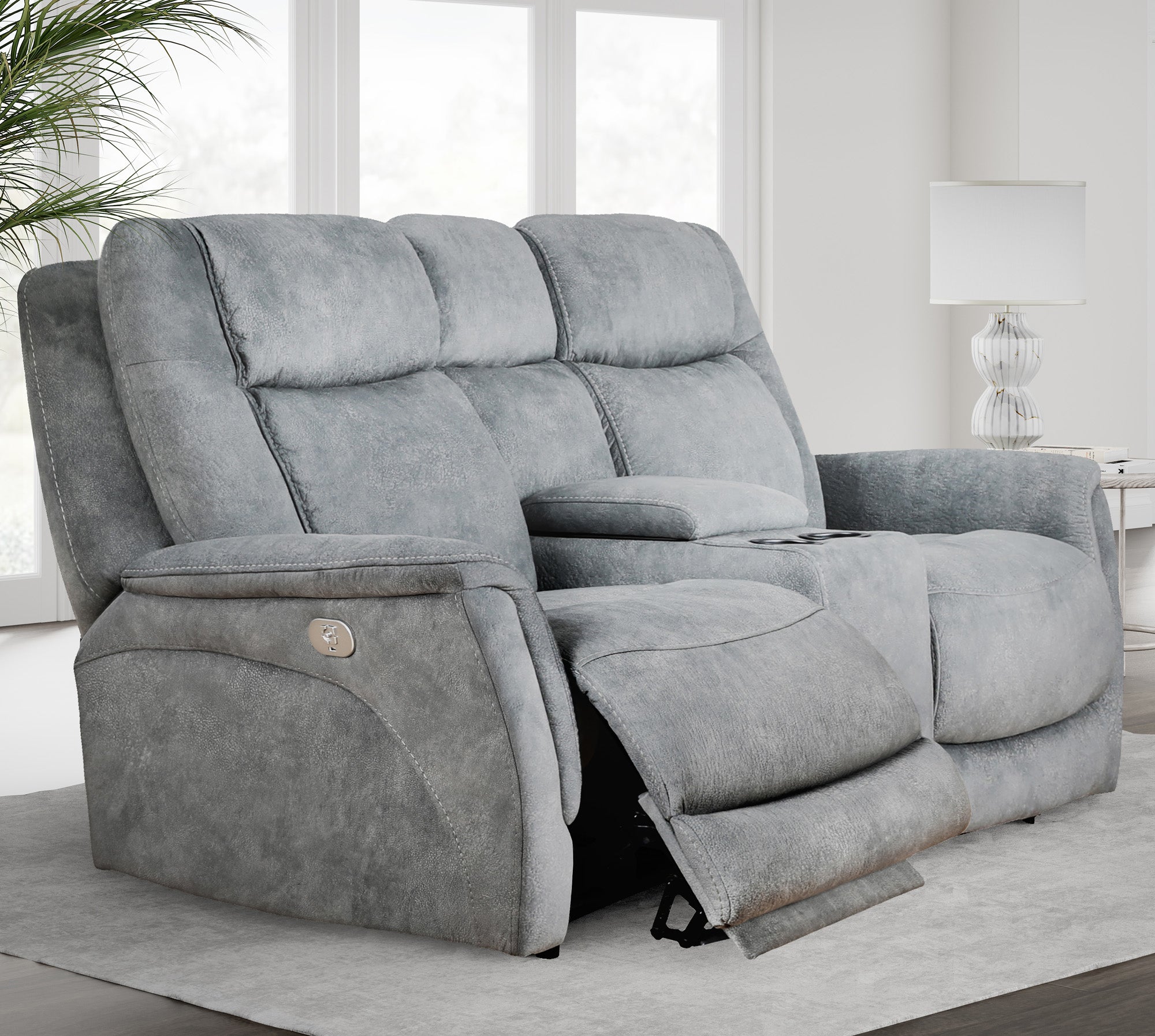 Parker Living Linus - Hudson Grey Power Reclining Sofa and Loveseat
