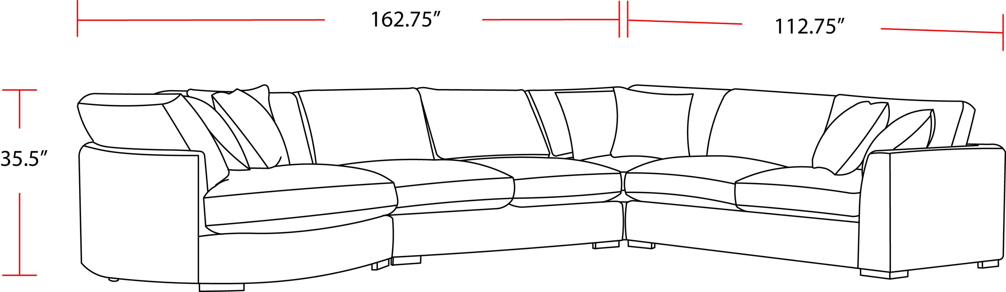 Parker Living The Bump - Alistair Fossil 4 Piece Modular Sectional