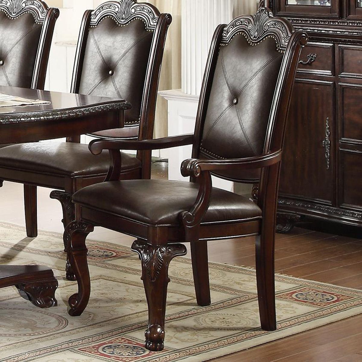 Crown Mark Kiera Dining Arm Chair in Warm Brown (Set of 2) 2150A - Ideal Furniture (Fresno,CA)