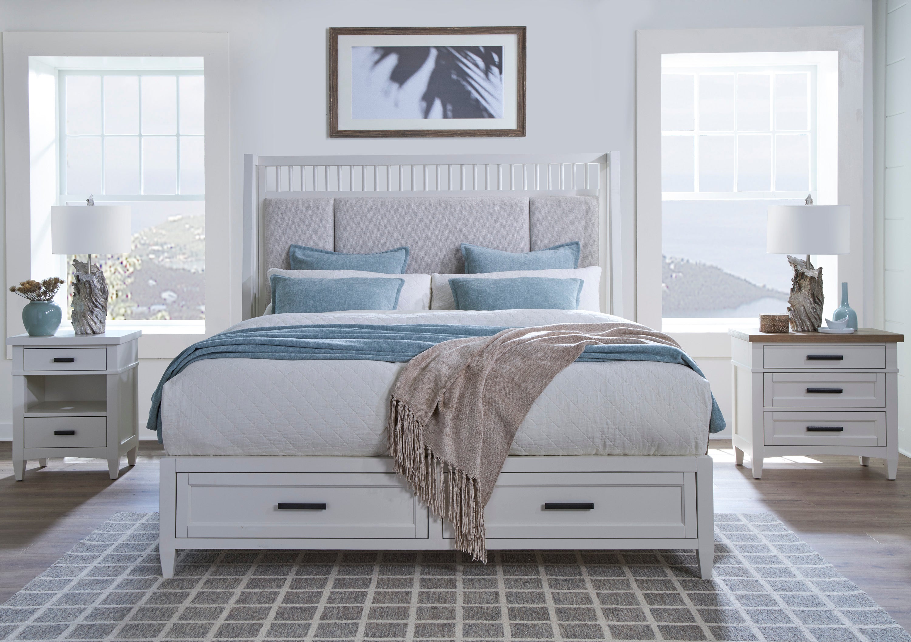 Parker House Americana Modern Bedroom 3 Drawer Nightstand with Charging Station
