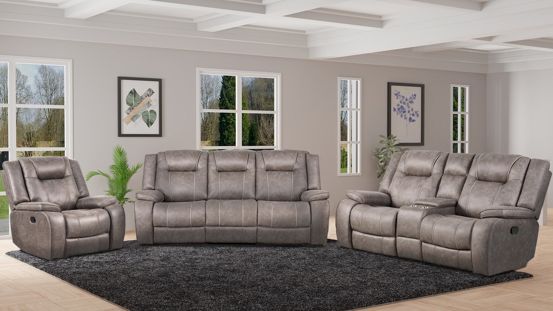 Parker Living Blake - Desert Taupe Reclining Console Loveseat