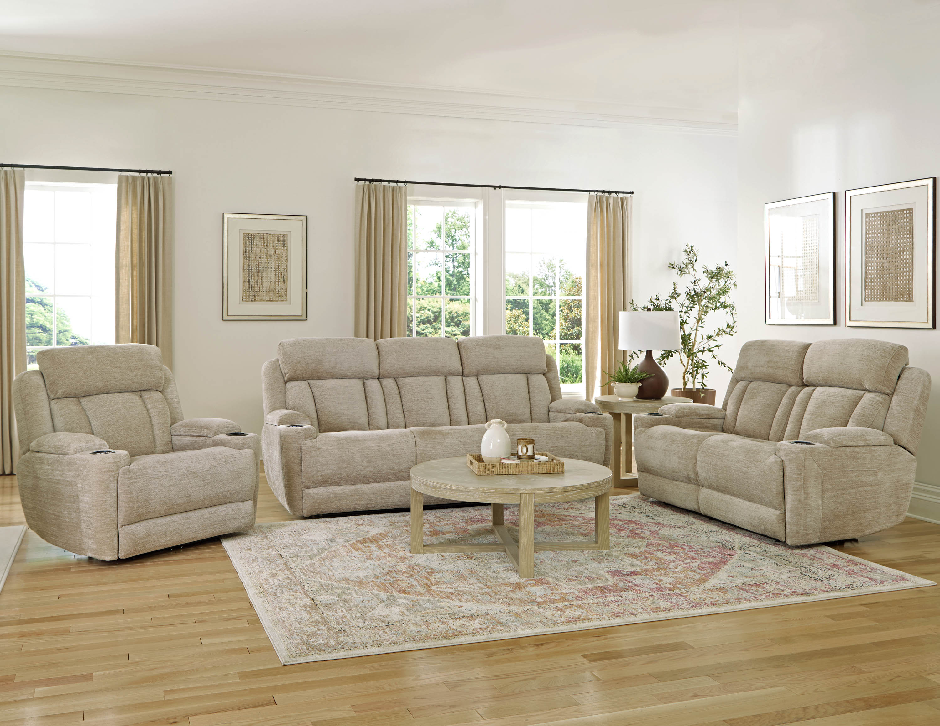 Parker Living Dalton - Lucky Fawn Power Reclining Sofa Loveseat and Recliner