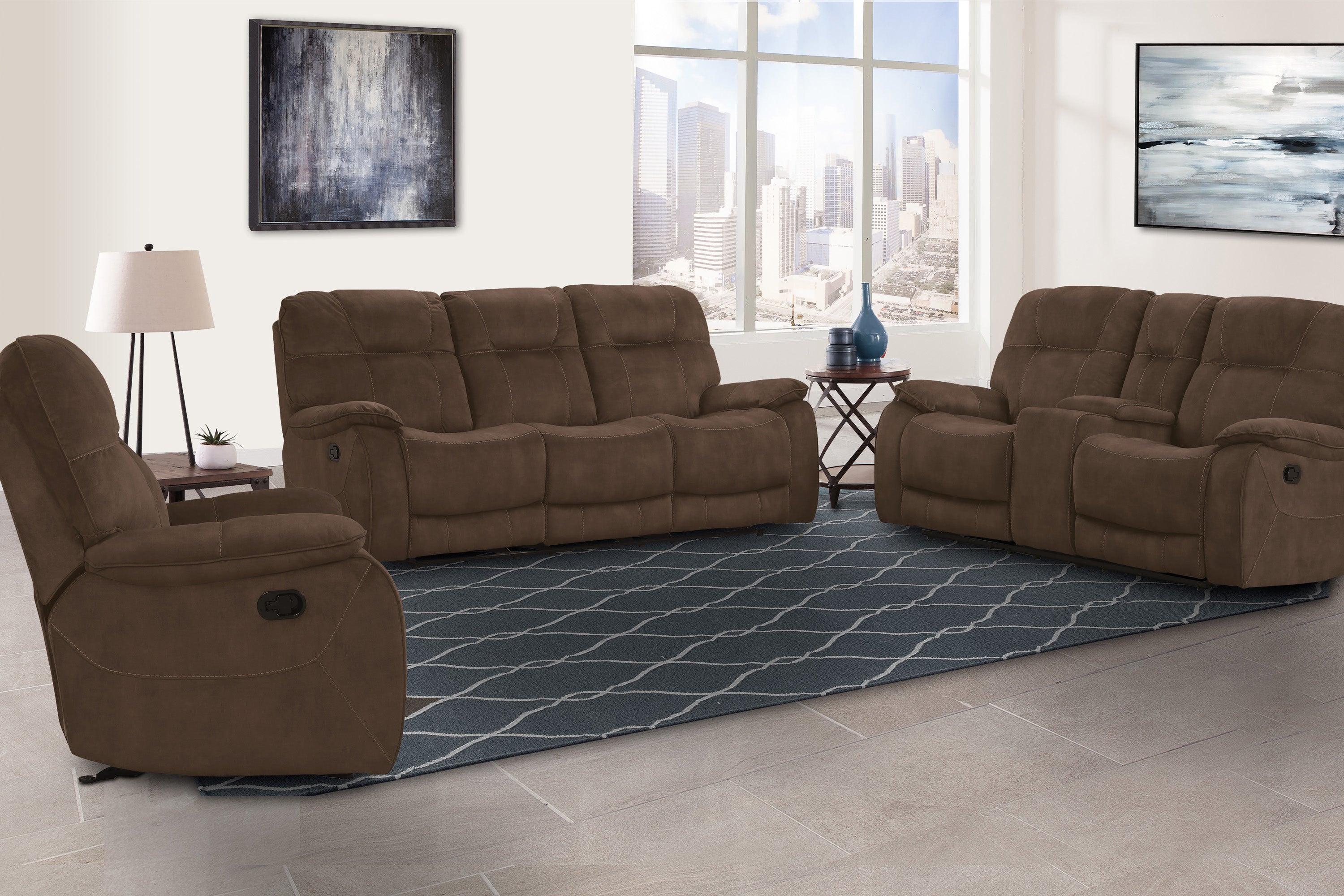 Parker Living Cooper - Shadow Brown Triple Reclining Sofa