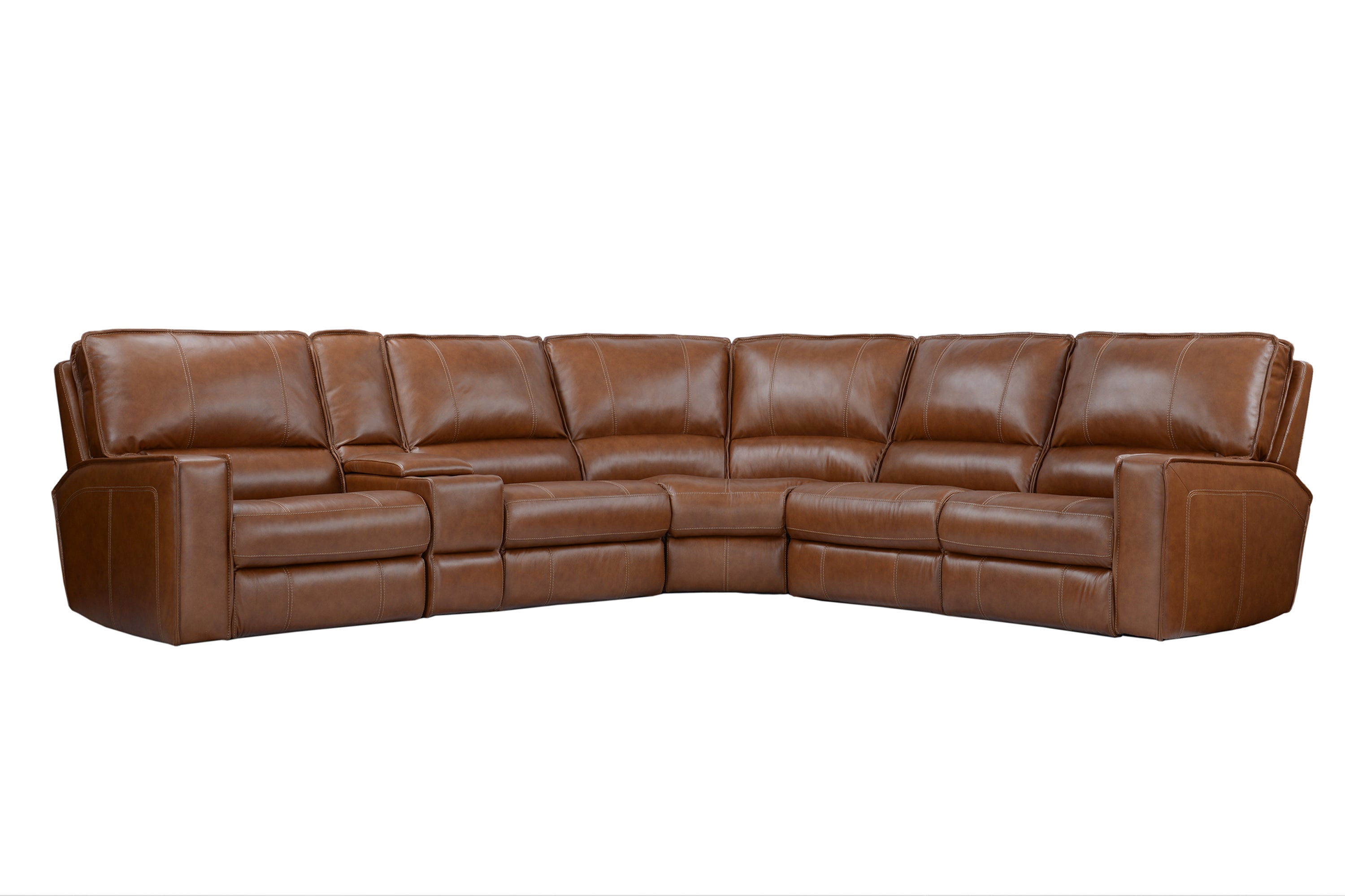Parker Living Rockford - Verona Saddle 6 Piece Modular Power Reclining Sectional with Power Adjustable Headrests