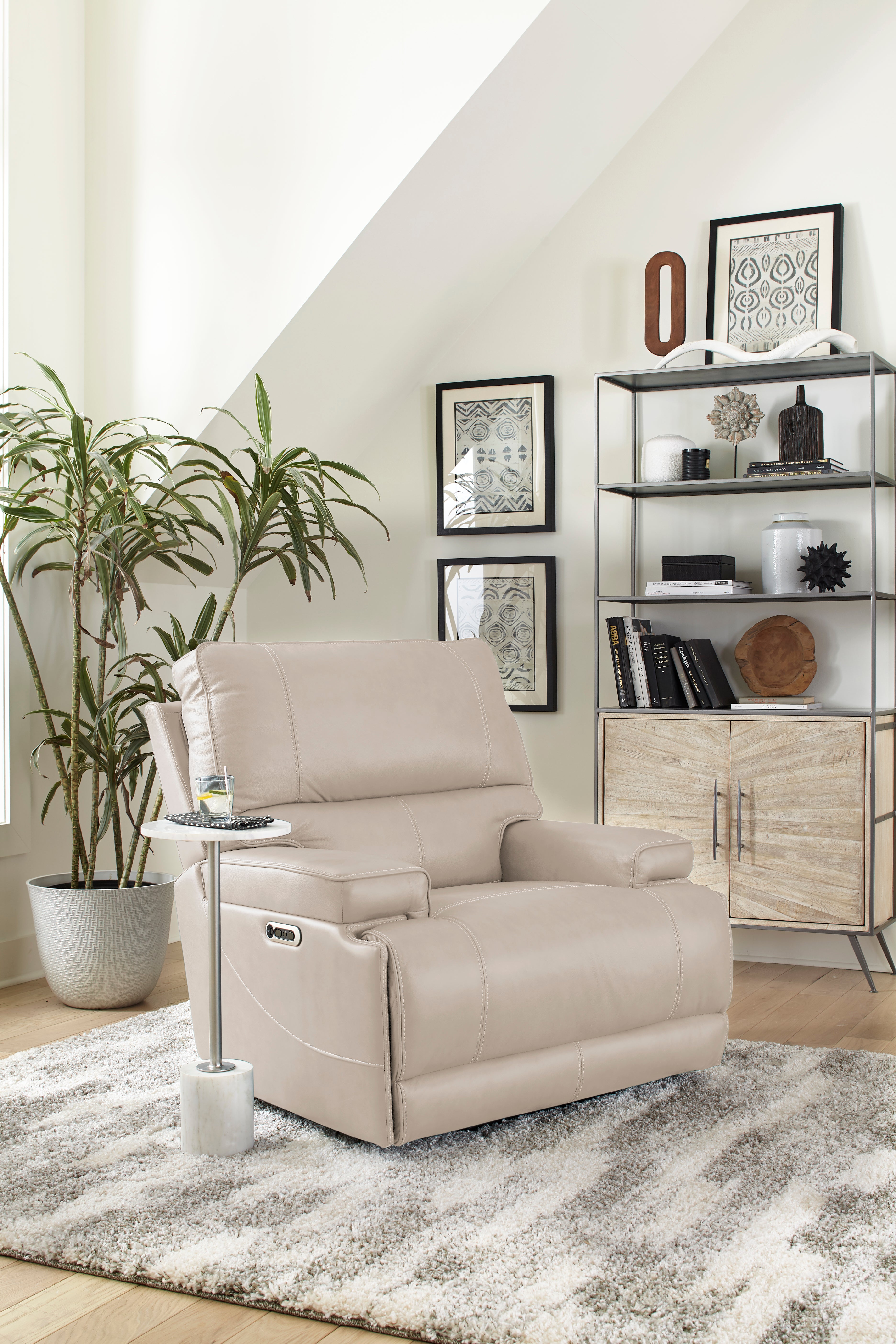 Parker Living Whitman - Verona Linen - Powered By Freemotion Cordless Power Recliner Two Pack