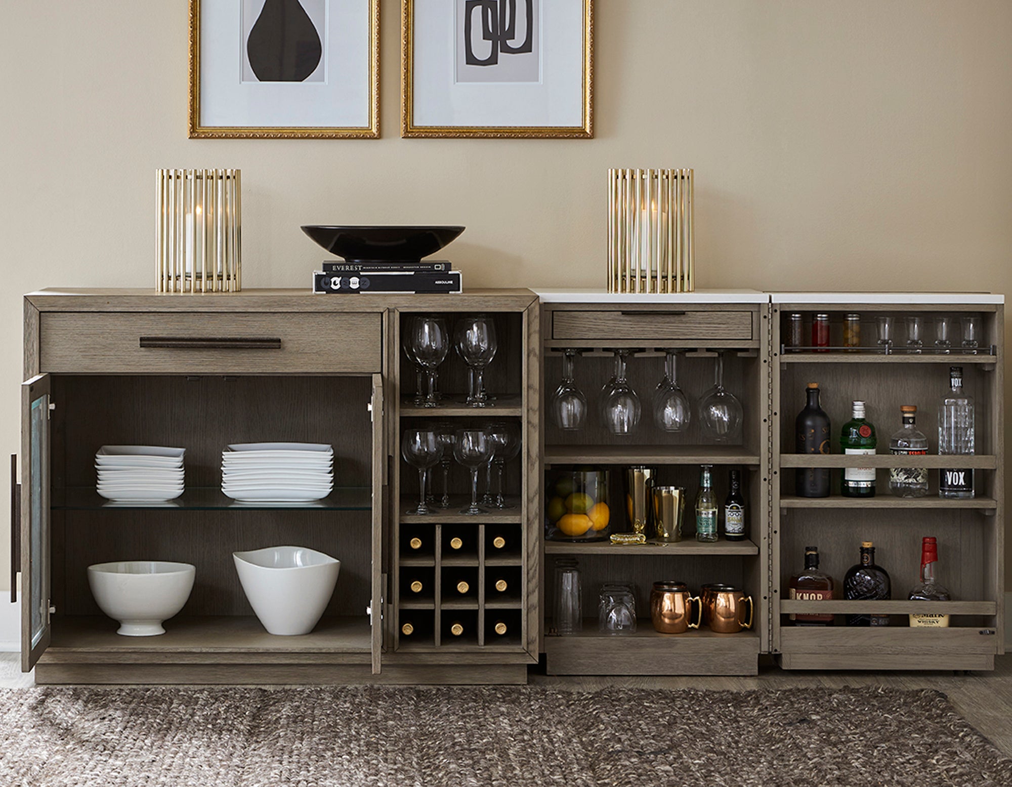 Parker House Pure Modern Dining Multi-Functional Server with Bar Cabinet