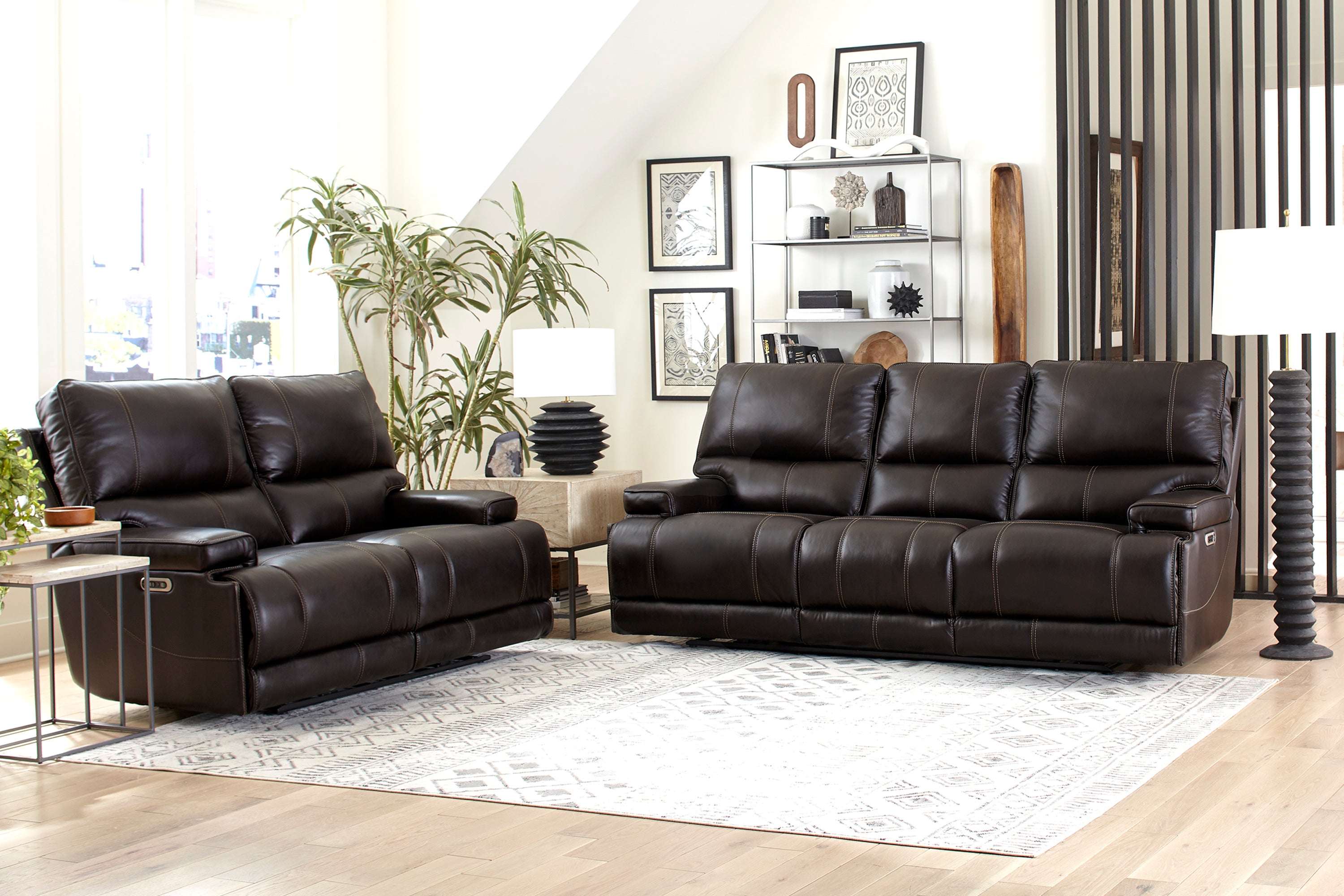 Parker Living Whitman - Verona Coffee - Powered By Freemotion Cordless Power Recliner Two Pack