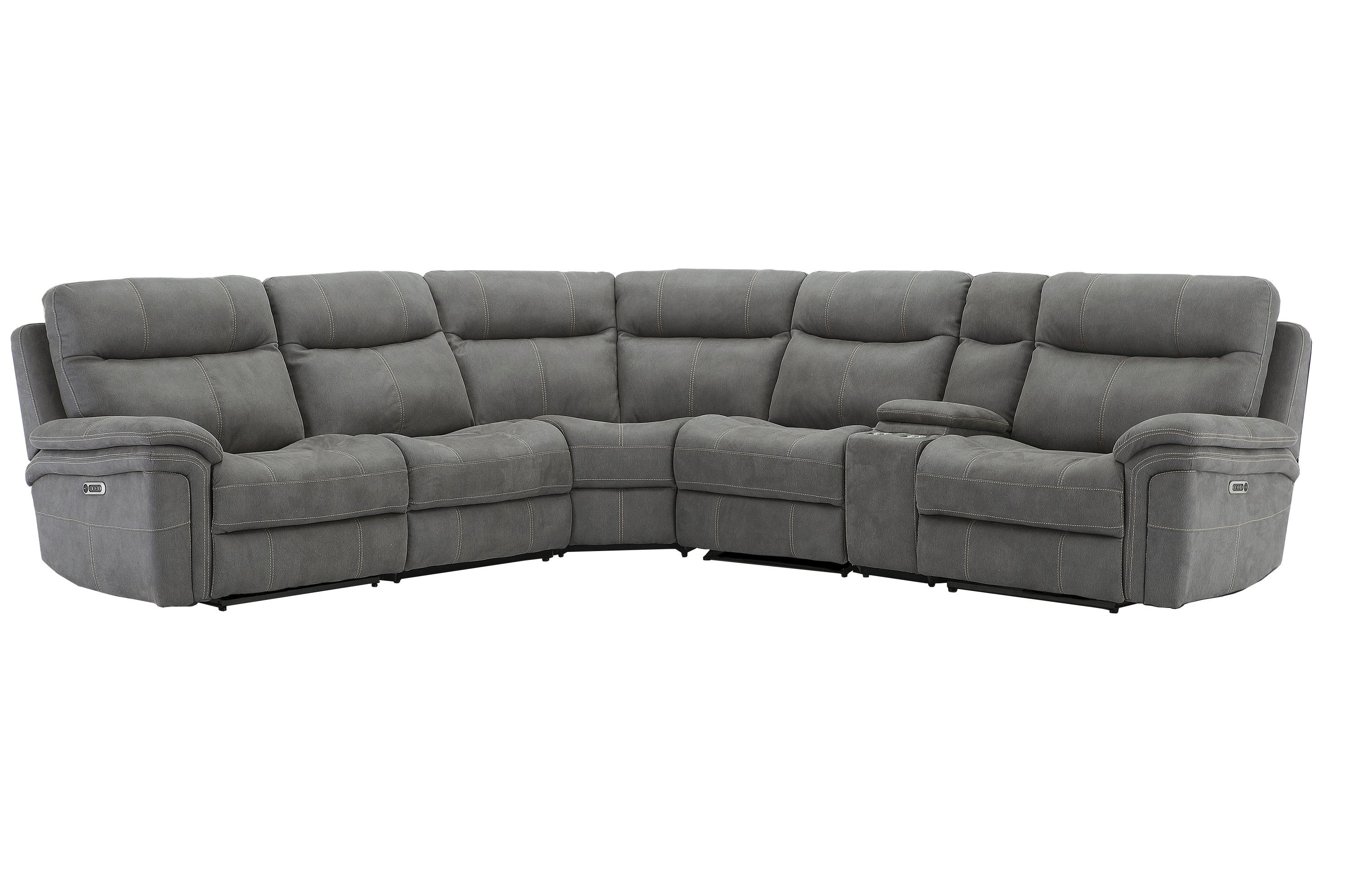 Parker Living Mason - Carbon 6 Piece Modular Power Reclining Sectional with Power Adjustable Headrests