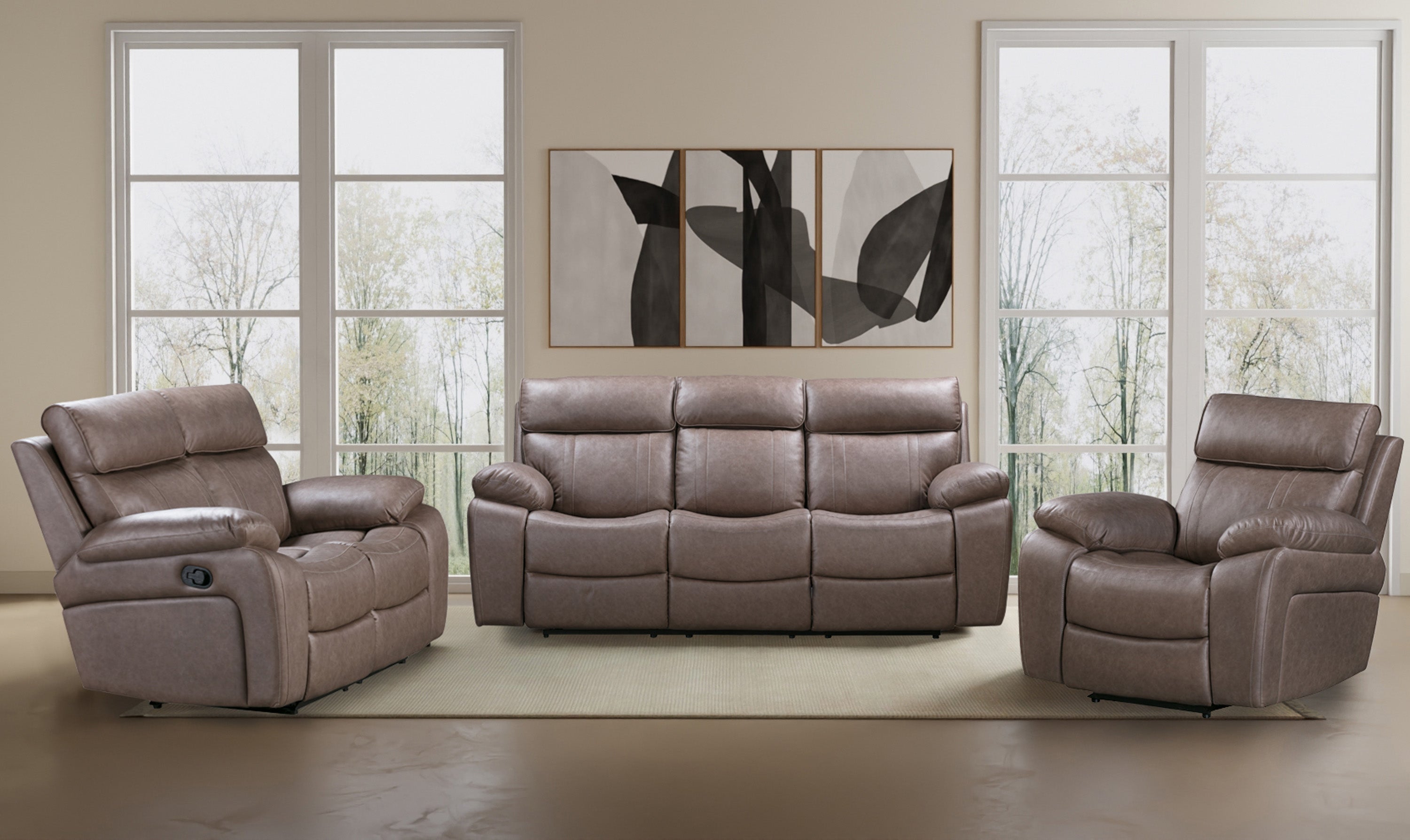 Parker Living Theon - Stokes Toffee Manual Reclining Sofa with Drop Down Table