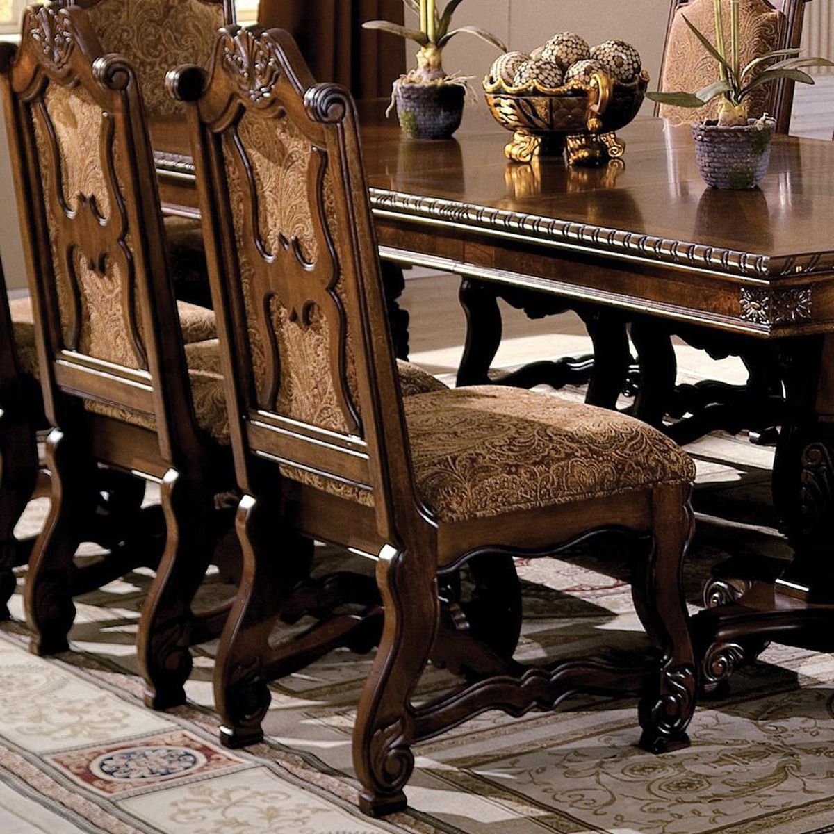 Crown Mark Neo Renaissance Dining Side Chair in Warm Brown (Set of 2) 2401S - Ideal Furniture (Fresno,CA)