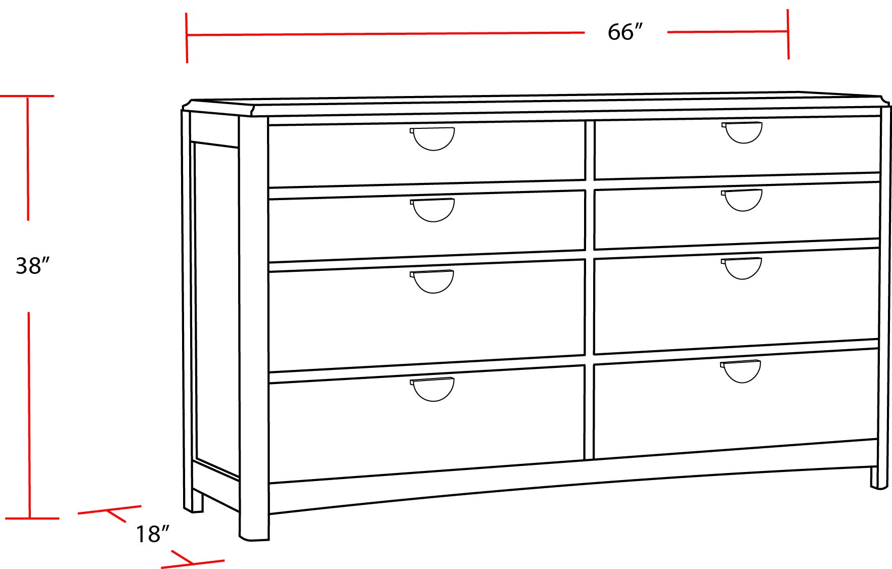 Parker House Escape - Bedroom 8 Drawer Dresser