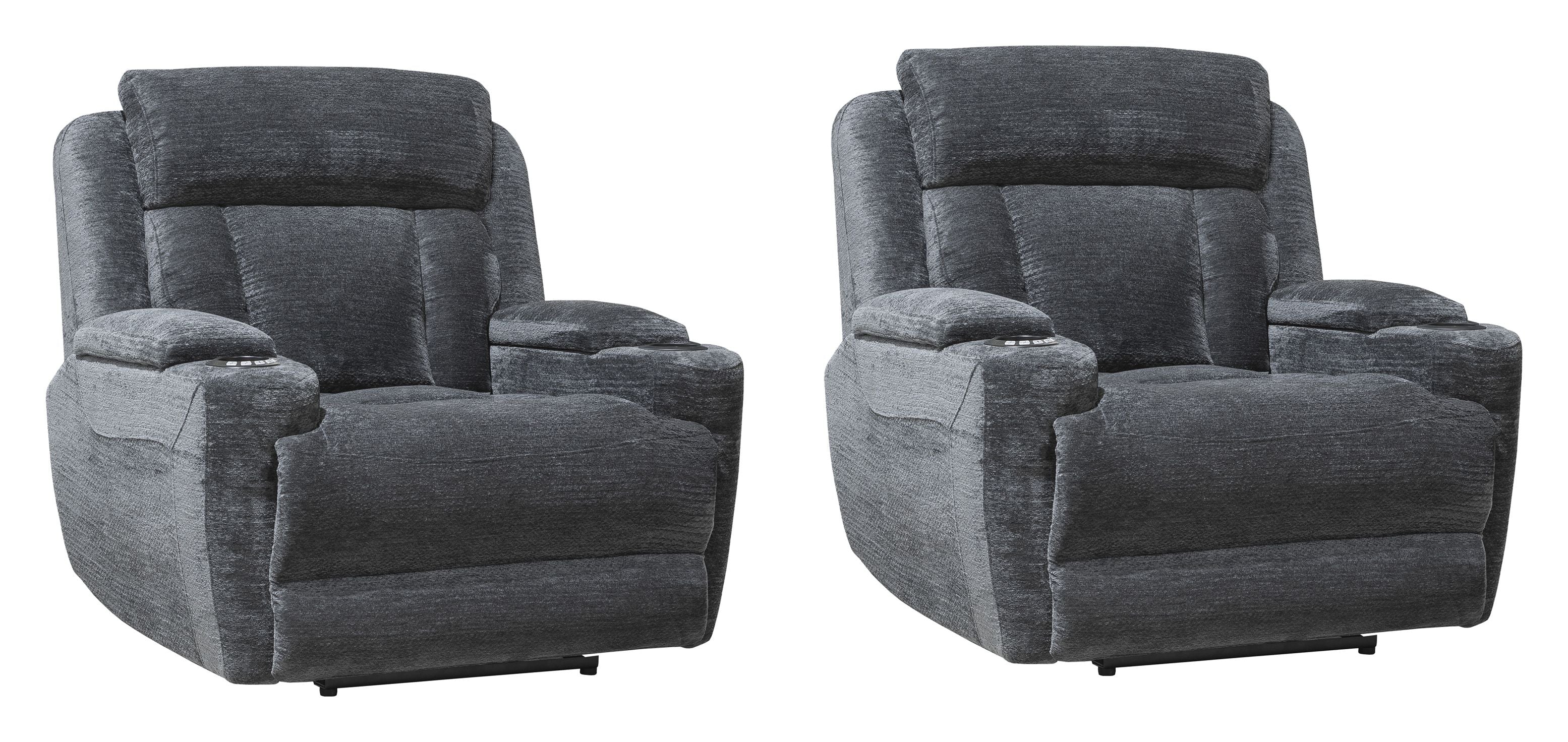 Parker Living Dalton - Lucky Charcoal Power Recliner Two Pack