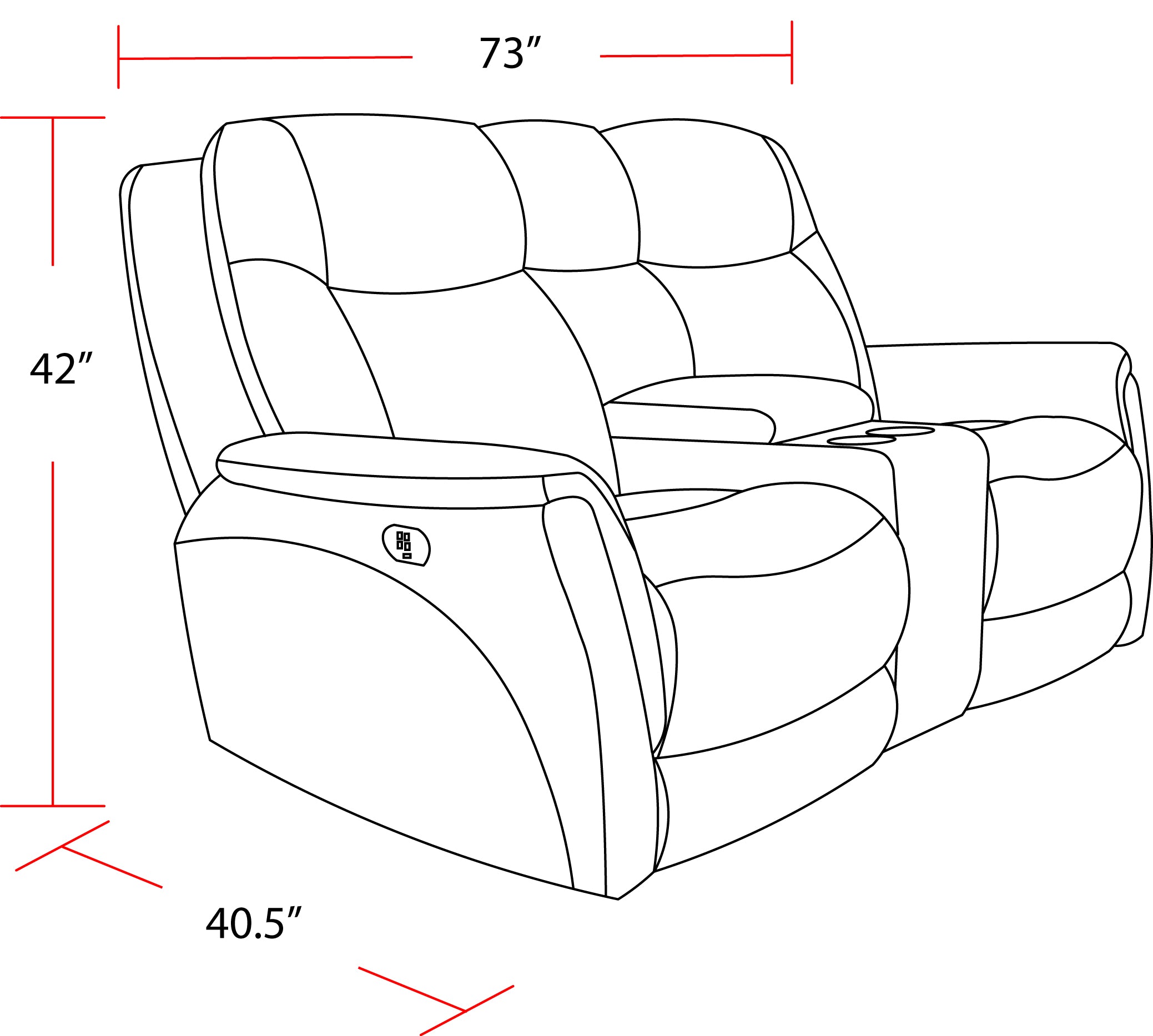 Parker Living Linus - Hudson Grey Zero Gravity Power Reclining Console Loveseat