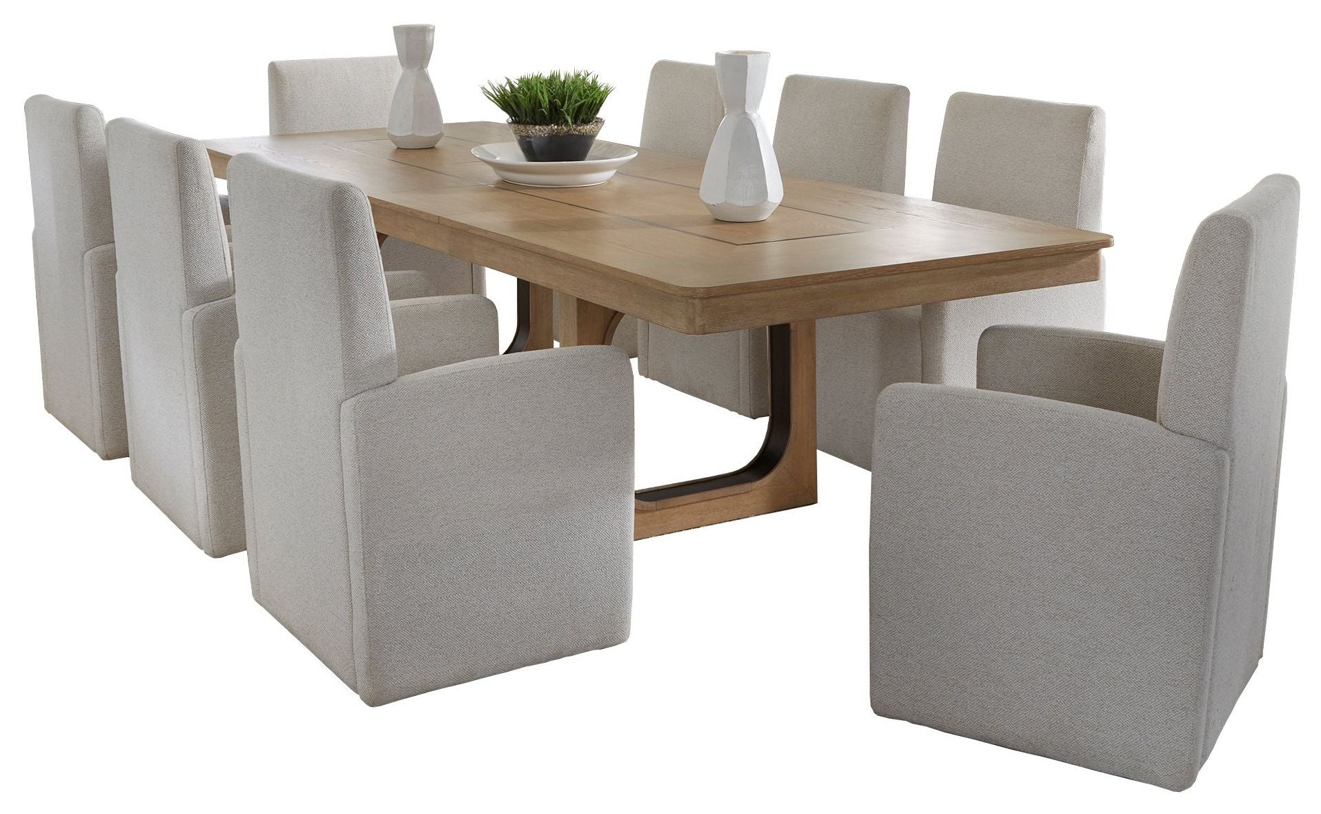 Parker House Escape - Dining 84" Rectangular Table with 8 caster chairs