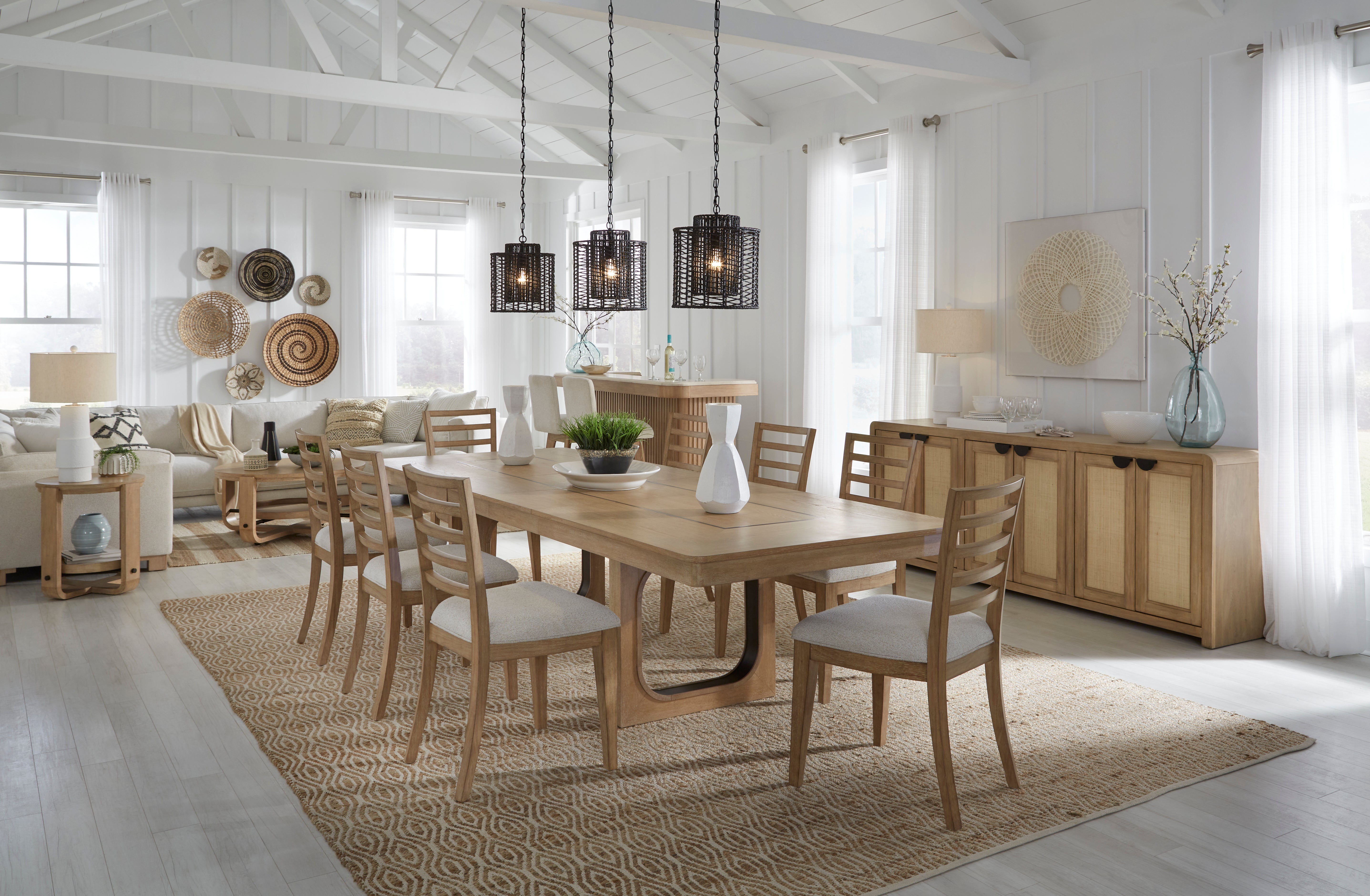 Parker House Escape - Dining 84 In. Rectangular Extendable Table with Console & 8 Ladderback Chairs