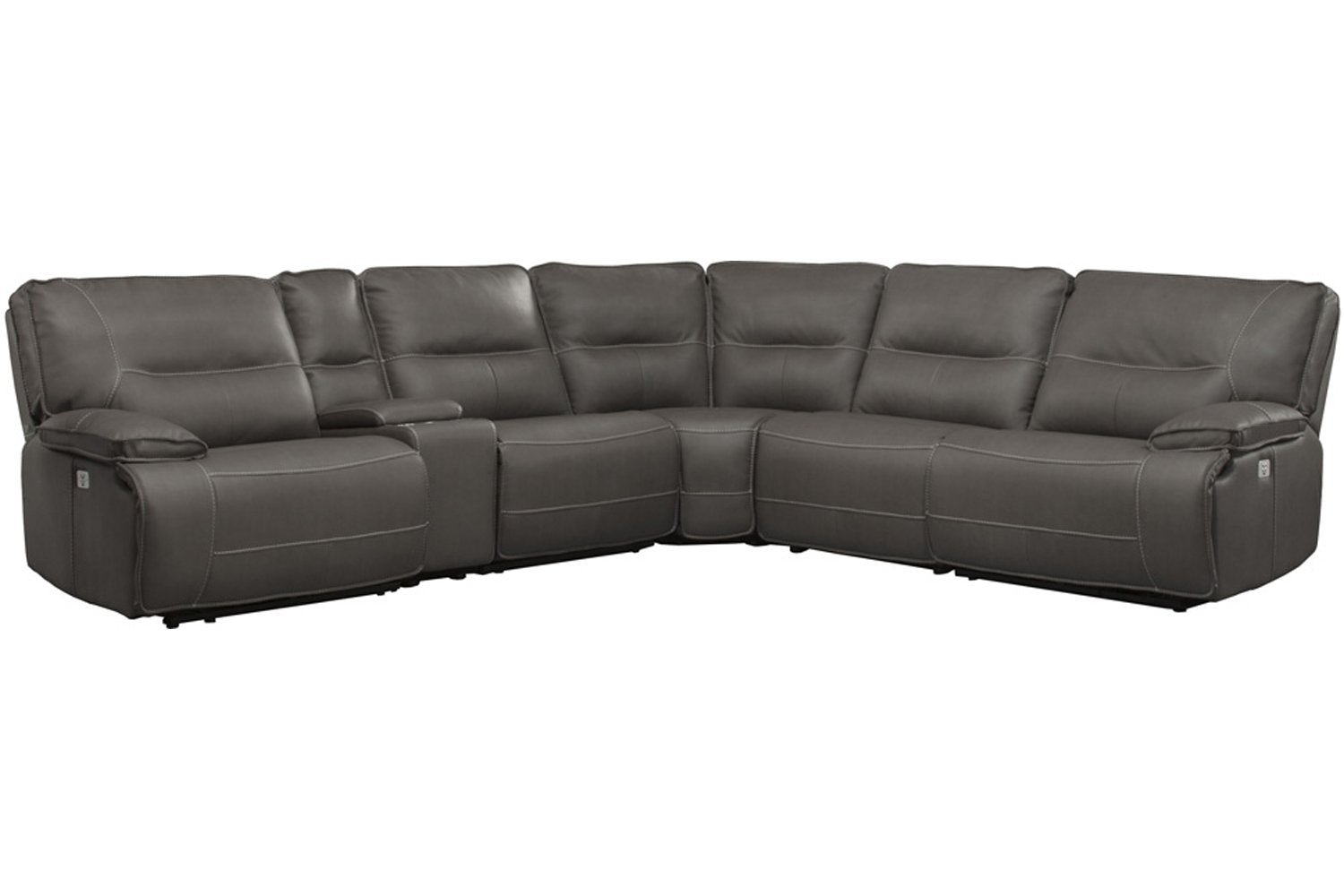 Parker Living Spartacus - Haze 6 Piece Modular Power Reclining Sectional with Power Adjustable Headrests
