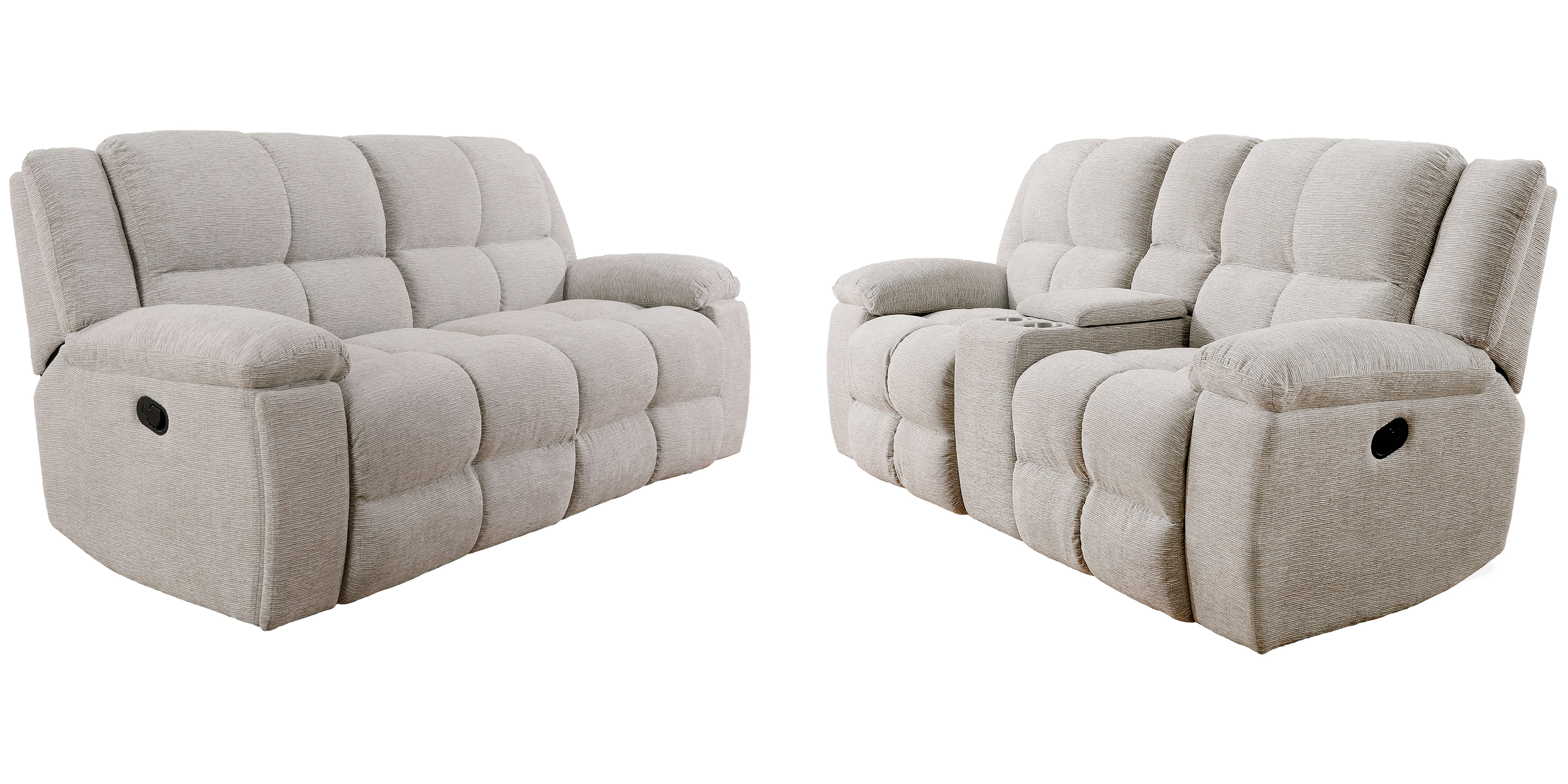Parker Living Buster - Opal Taupe Manual Reclining Sofa and Loveseat