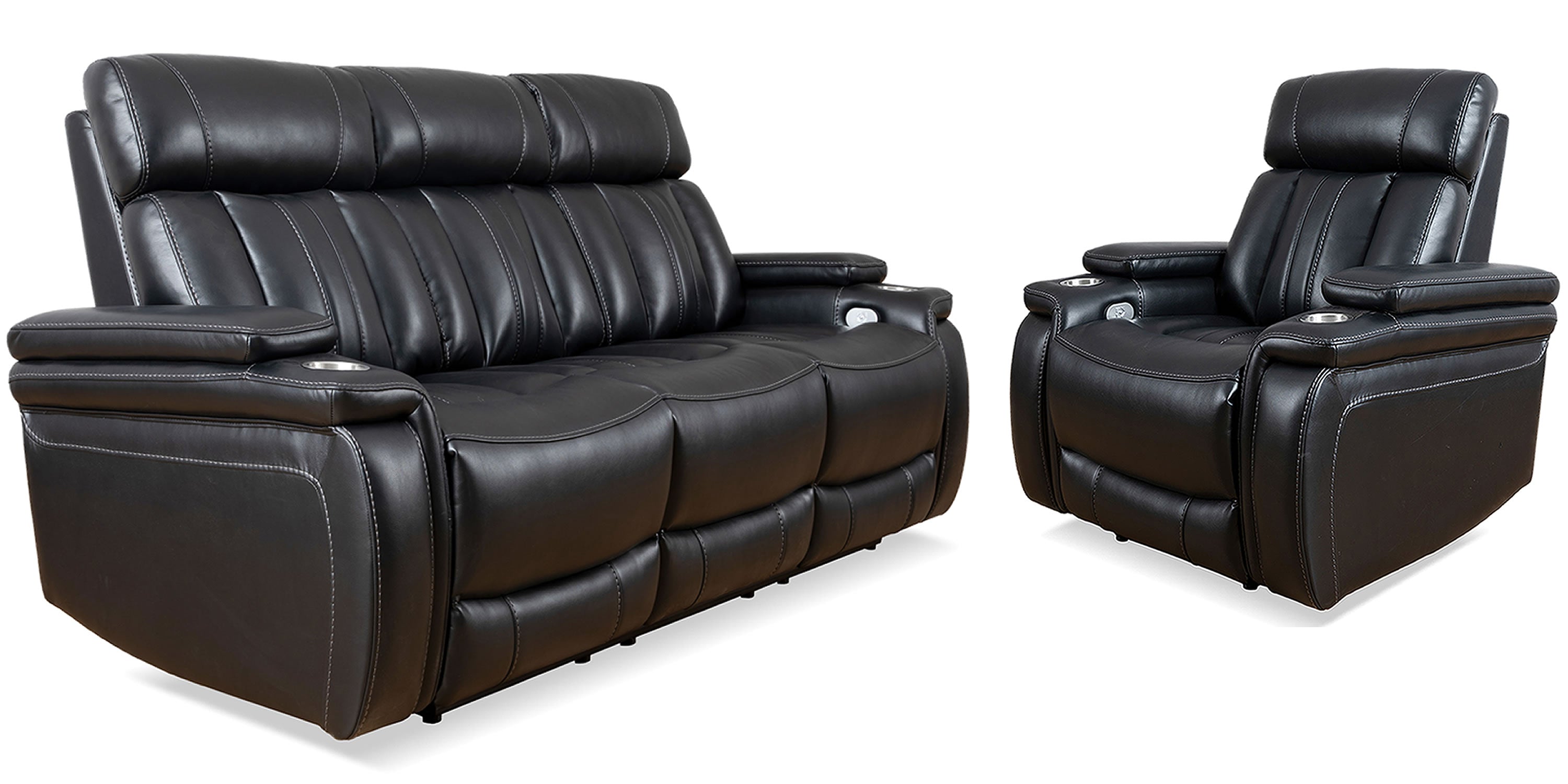 Parker Living Royce - Midnight Power Reclining Sofa and Recliner