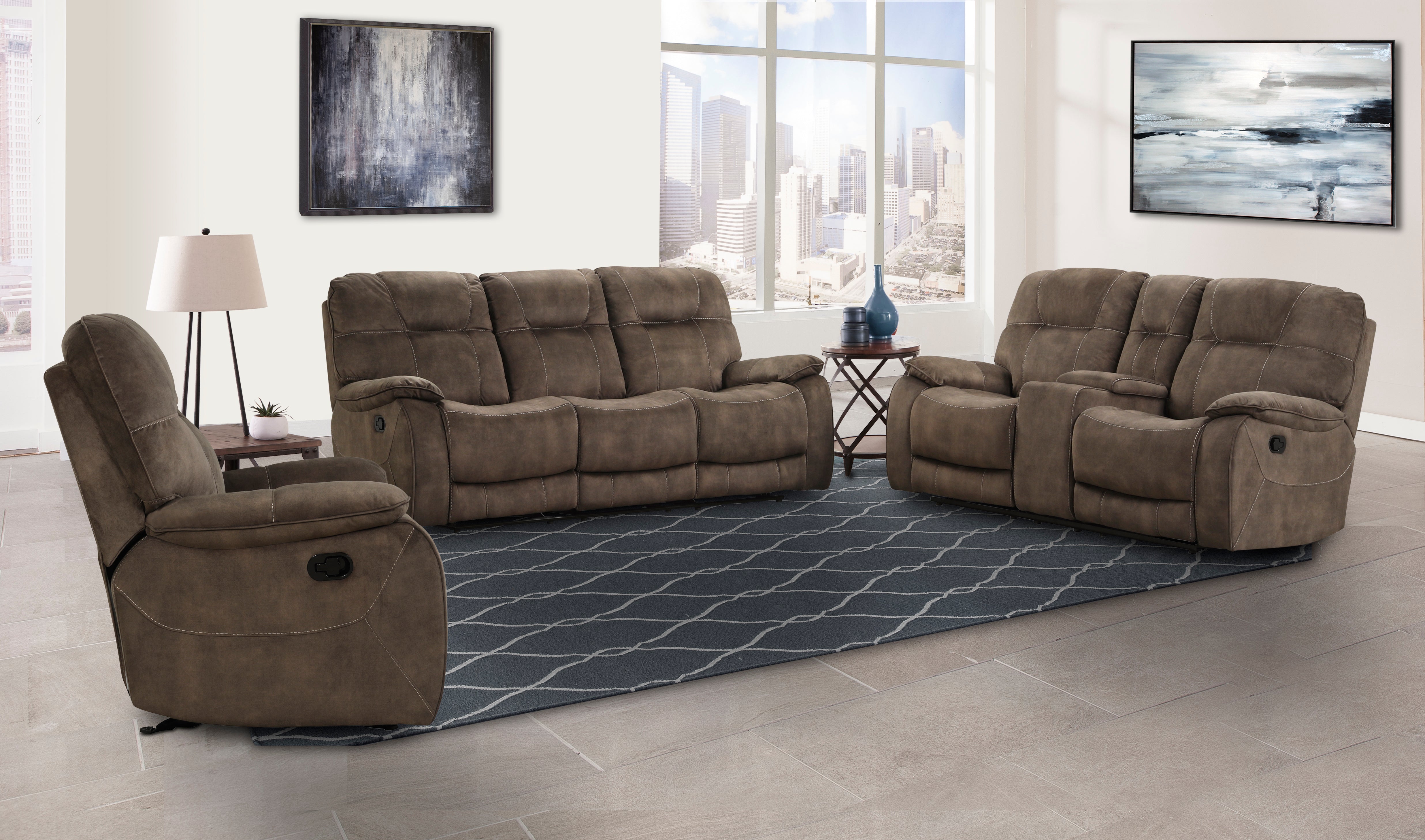 Parker Living Cooper - Shadow Brown Reclining Console Loveseat