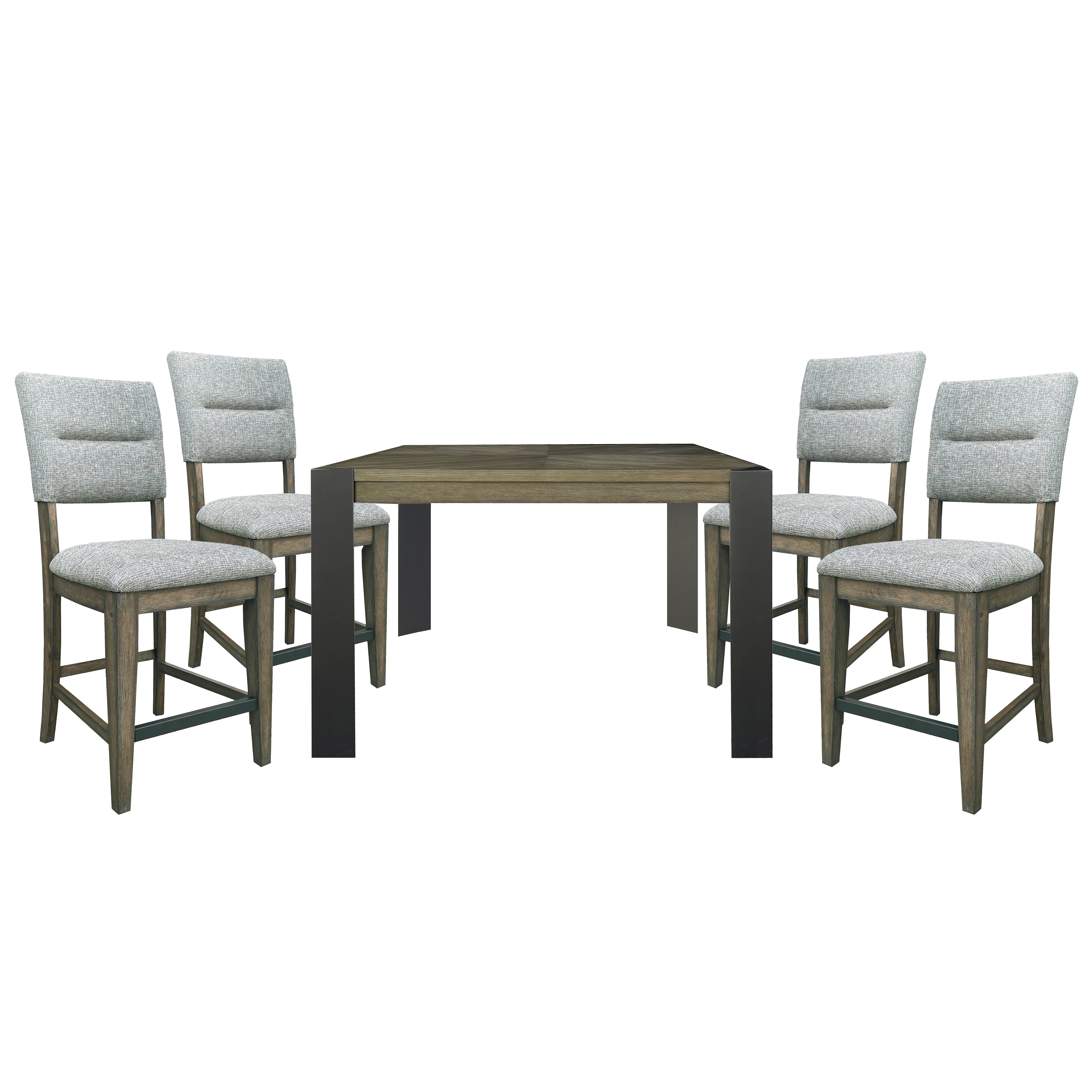 Parker House Cedar Fork - Dining 54 in. Square Counter Table with 4 counter stools