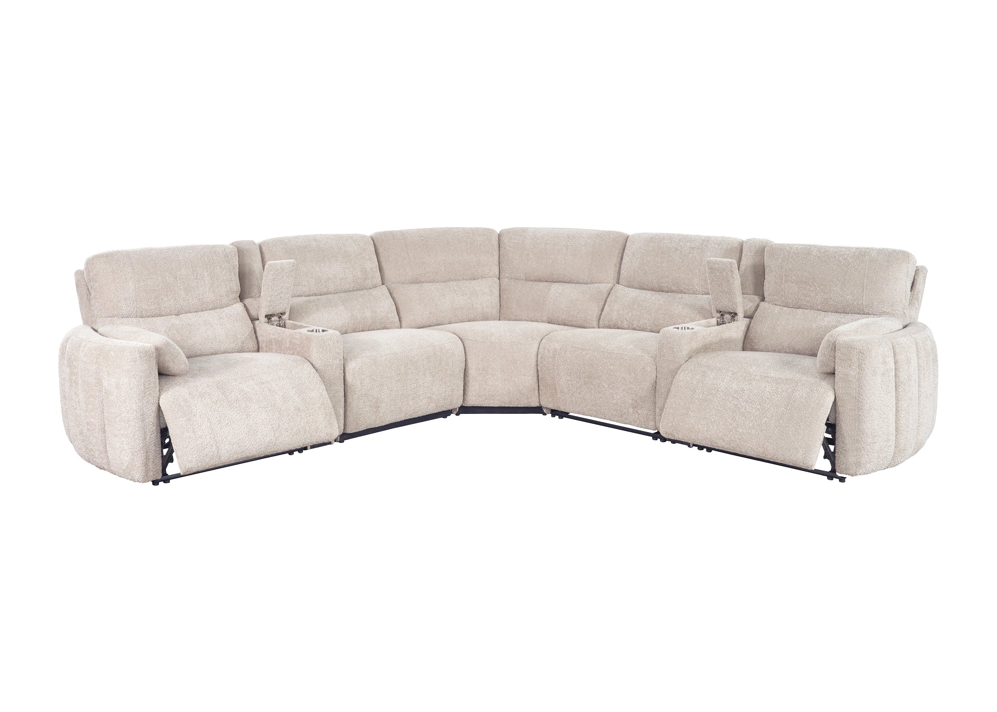 Parker Living Modesto - Buttercream 7 Piece Modular Power Reclining Sectional with Power Adjustable Headrests