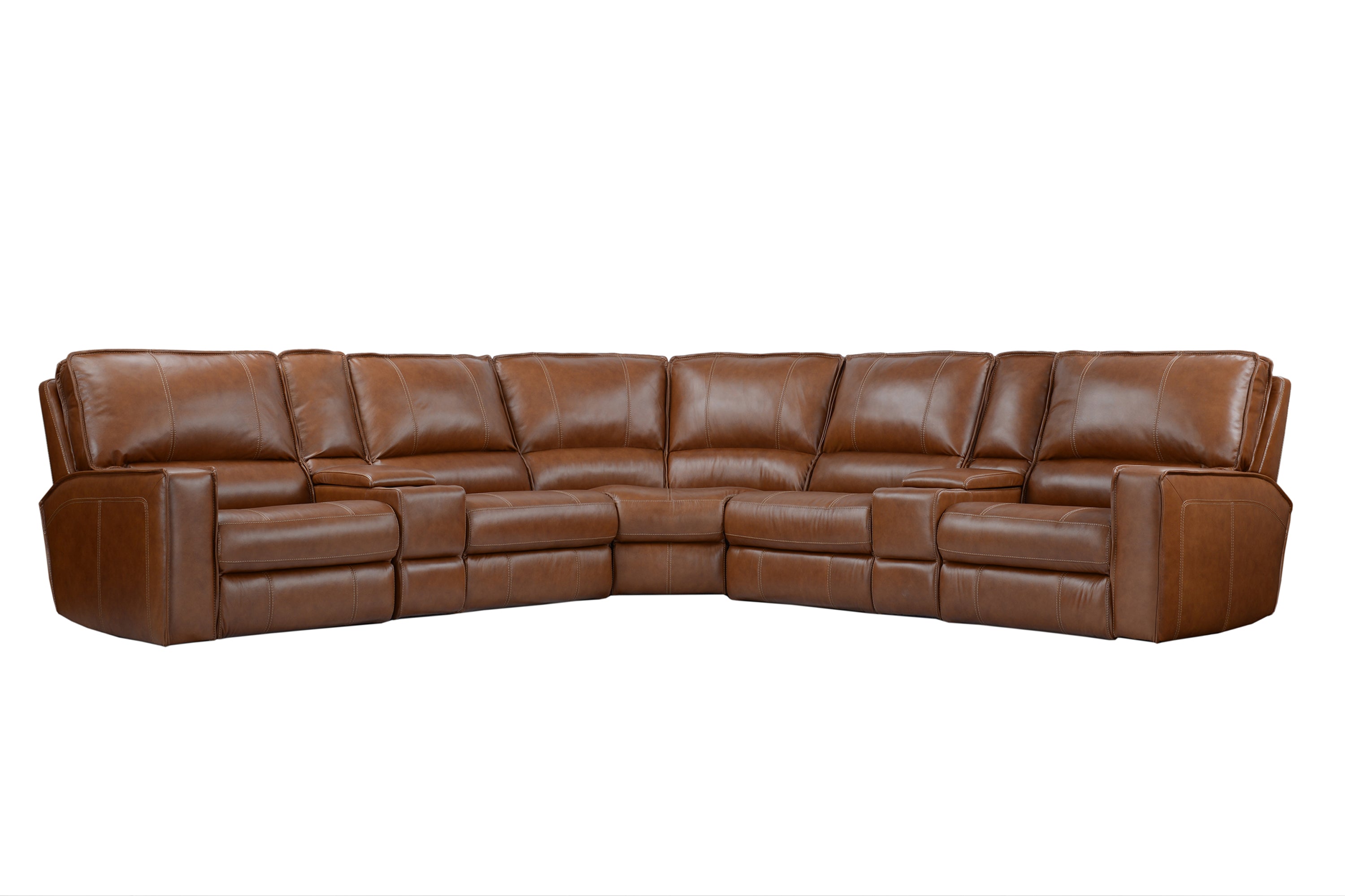 Parker Living Rockford - Verona Saddle 7 Piece Modular Power Reclining Sectional with Power Adjustable Headrests