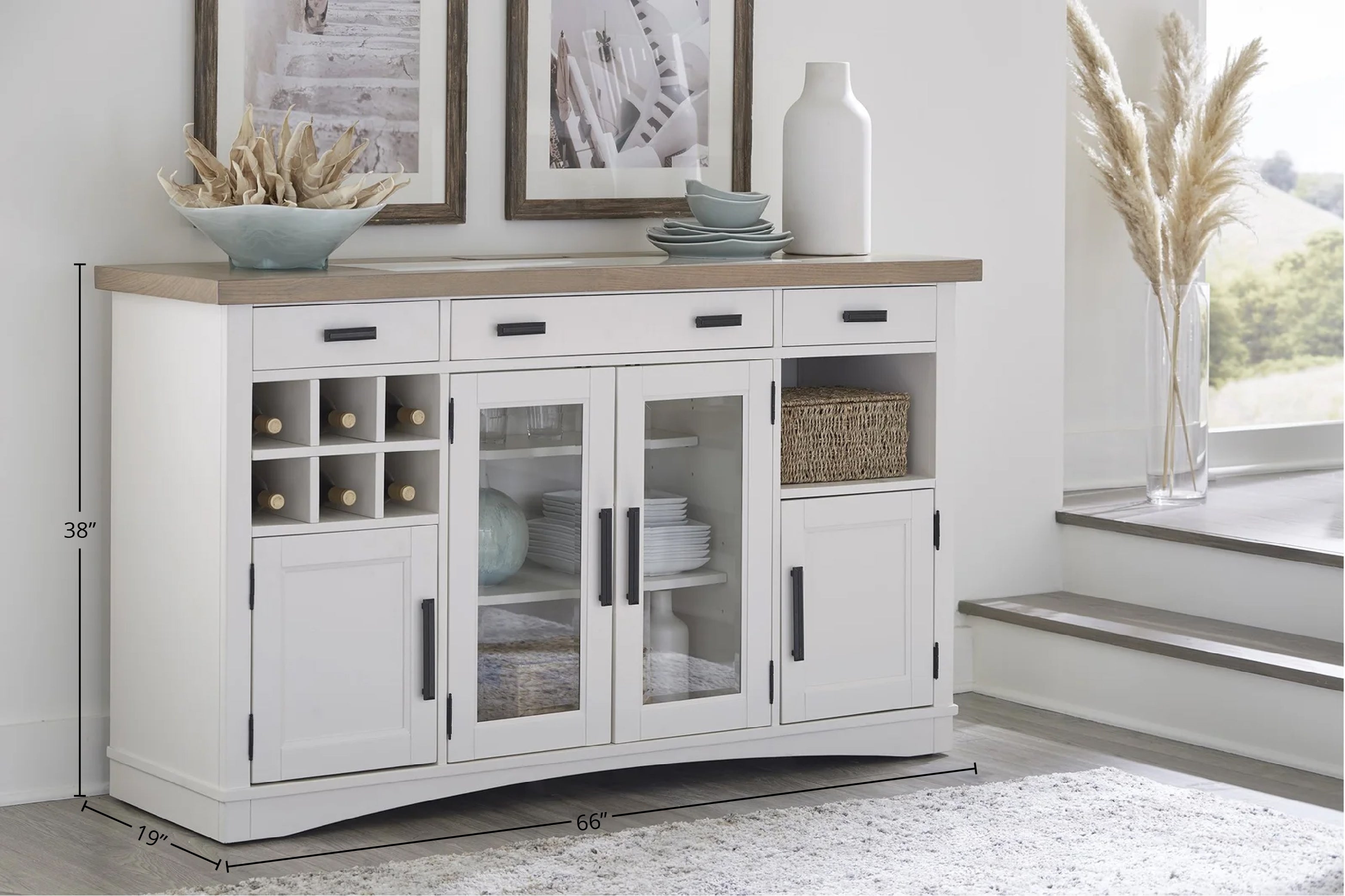 Parker House Americana Modern Dining 66 In. X 19 In. Buffet Server with Quartz Insert