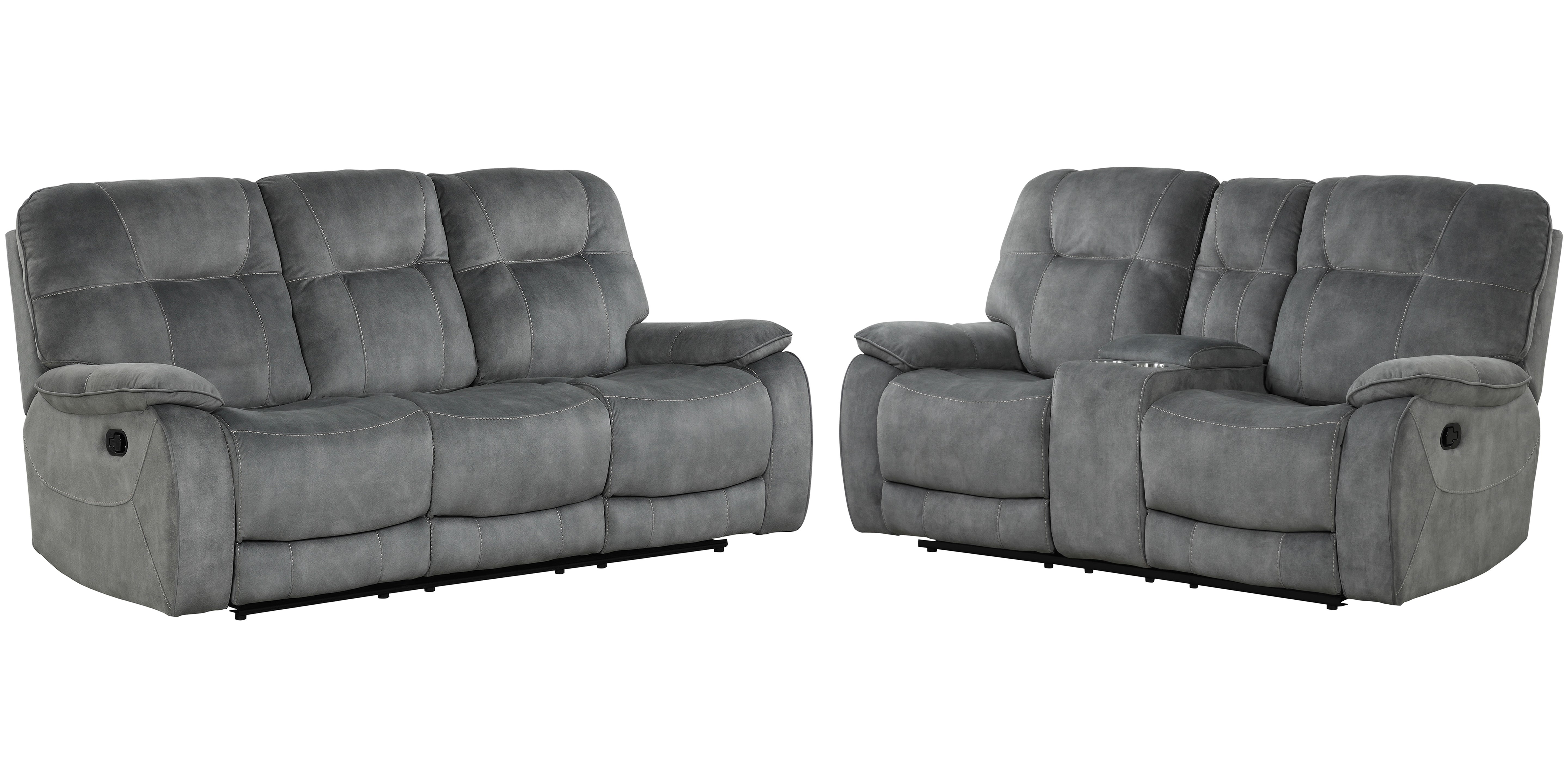 Parker Living Cooper - Shadow Grey Manual Reclining Sofa and Loveseat