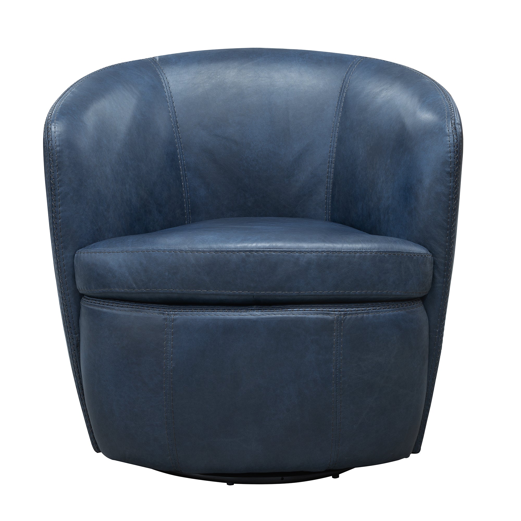Parker Living Barolo - Vintage Navy 100% Italian Leather Swivel Club Chair
