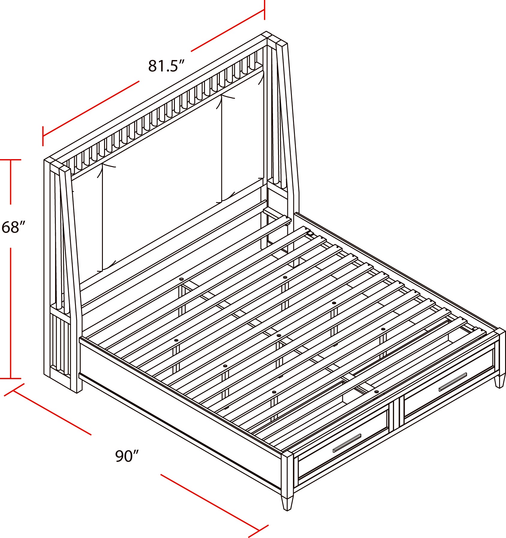 Parker House Americana Modern Bedroom King Shelter Bed