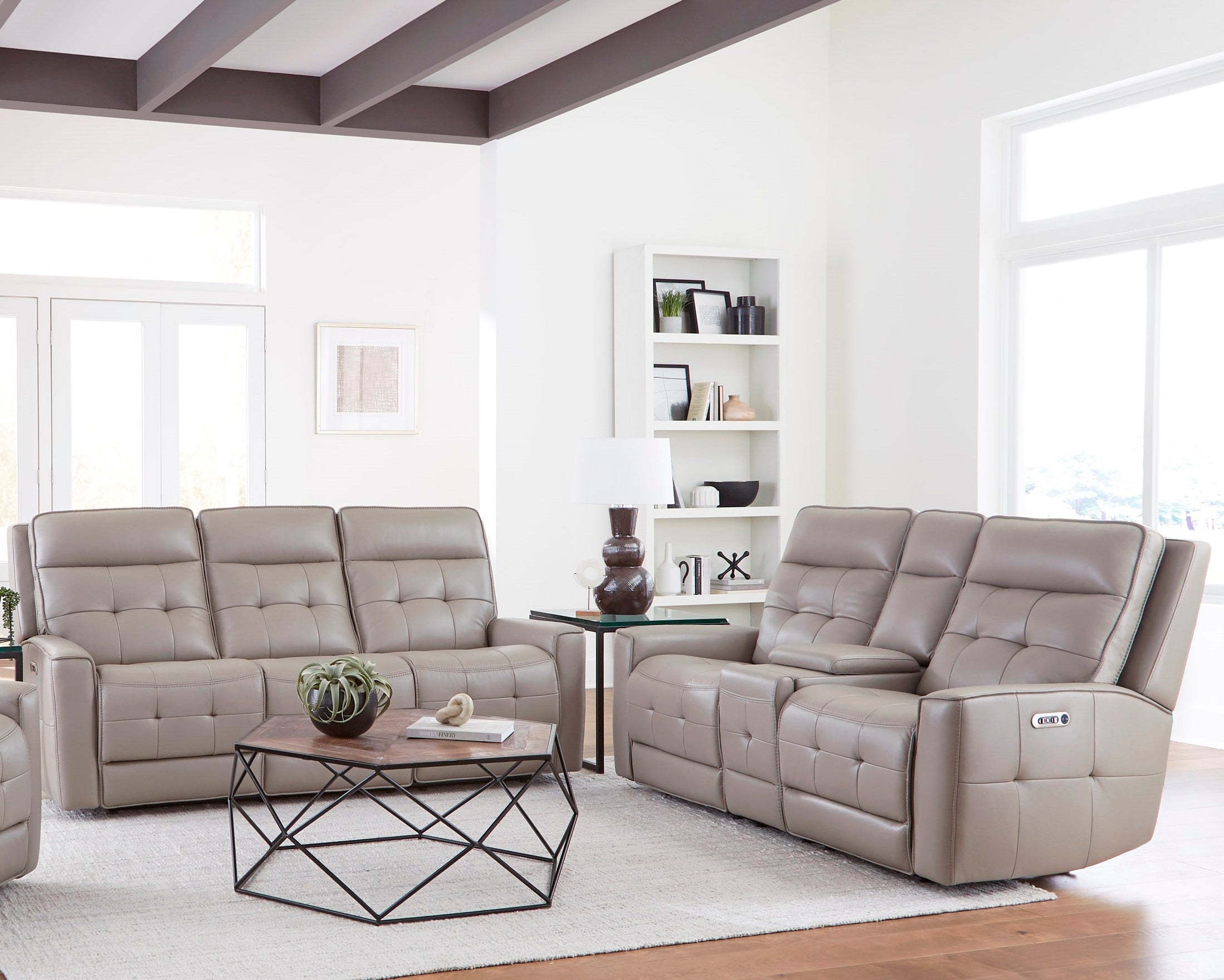Parker Living Canterbury - Pewter Power Reclining Zero Gravity Sofa and Loveseat