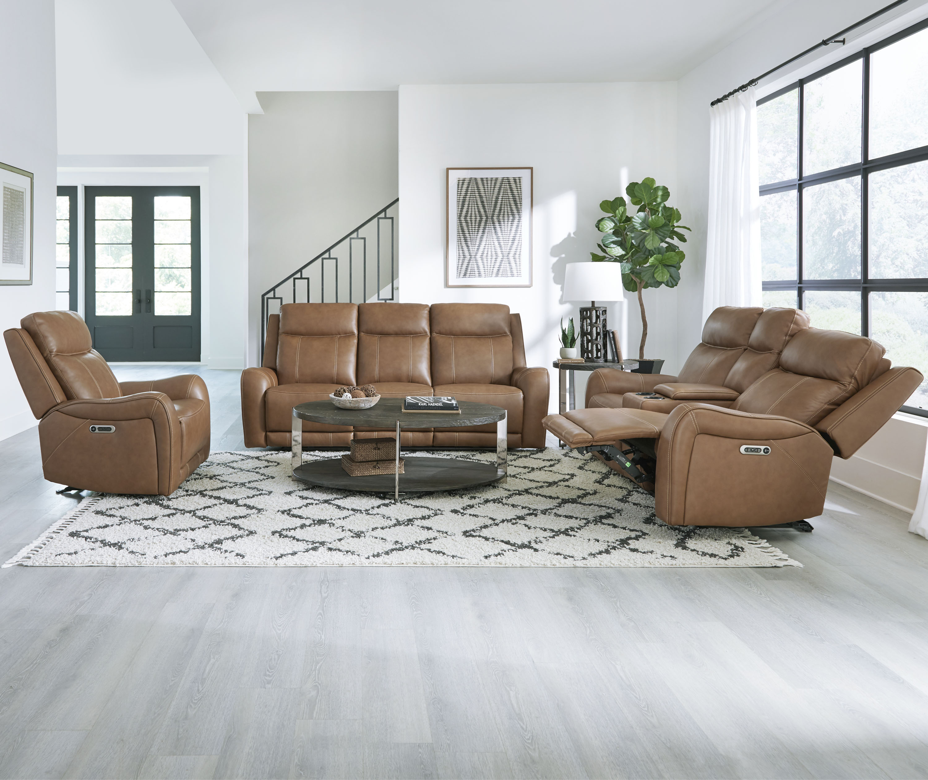 Parker Living Haywood - Butternut Power Reclining Sofa Loveseat and Recliner