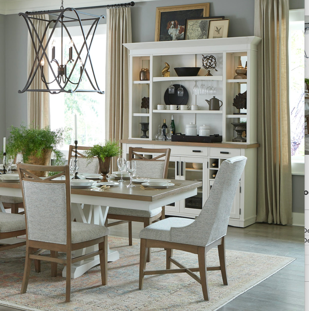 Parker House Americana Modern Dining 69 In. Buffet and Hutch with Quartz Insert