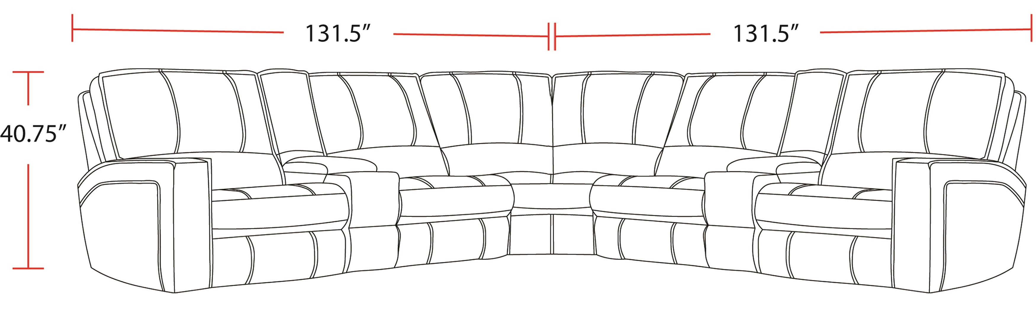 Parker Living Rockford - Verona Saddle 7 Piece Modular Power Reclining Sectional with Power Adjustable Headrests