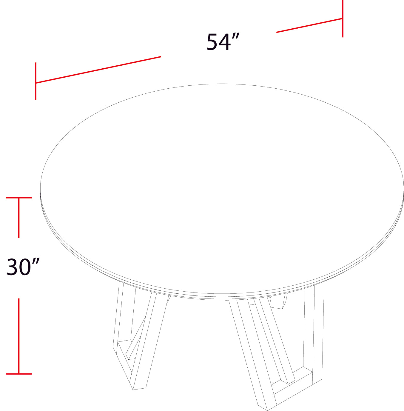 Parker House Pure Modern Dining 54 In. Round Table with Wood Base