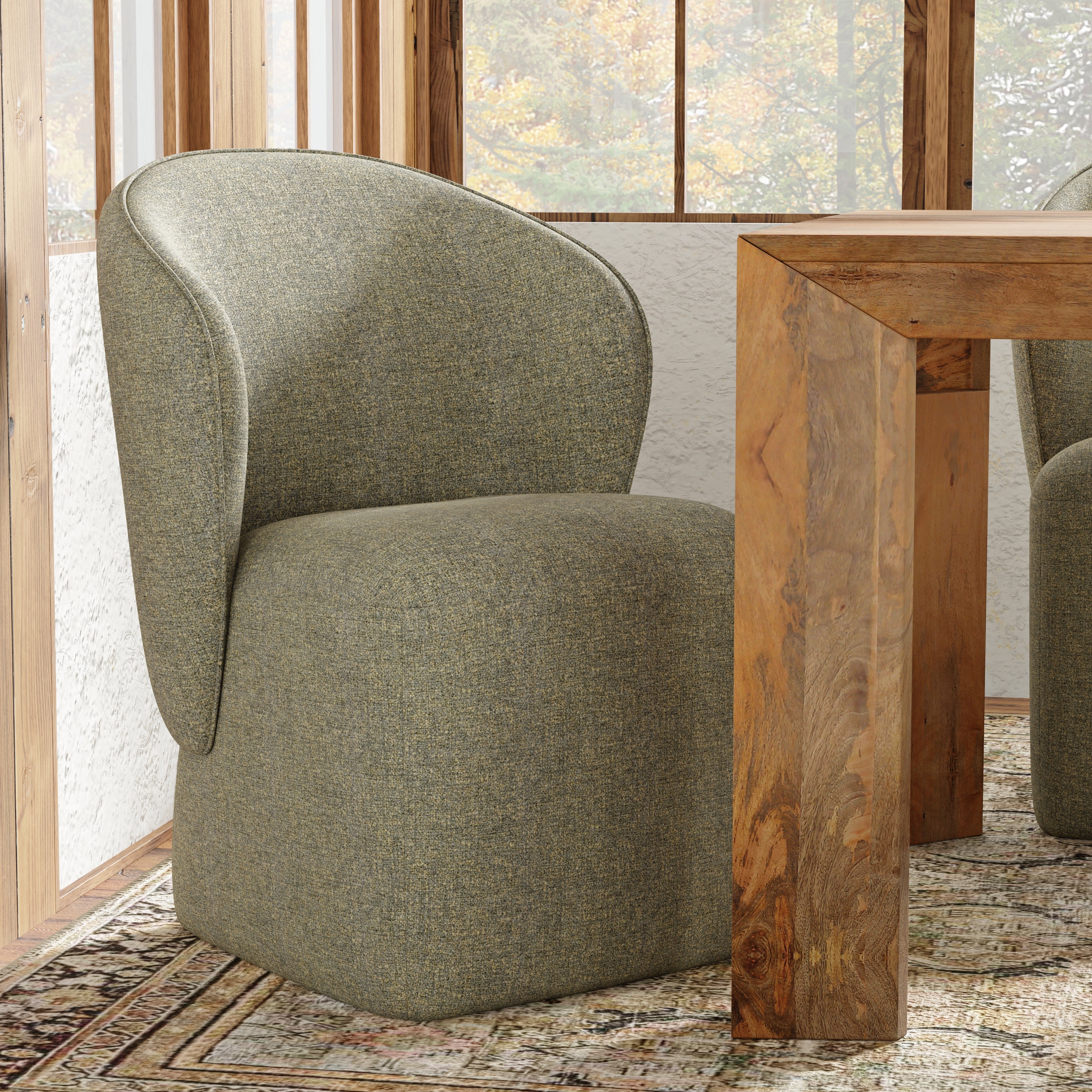 Parker House Crossings - Monaco Dining 86 In. Rectangular Dining Table With 4 Upholstered Chairs - DMON-5PC-86REC-DBGO-QMSG
