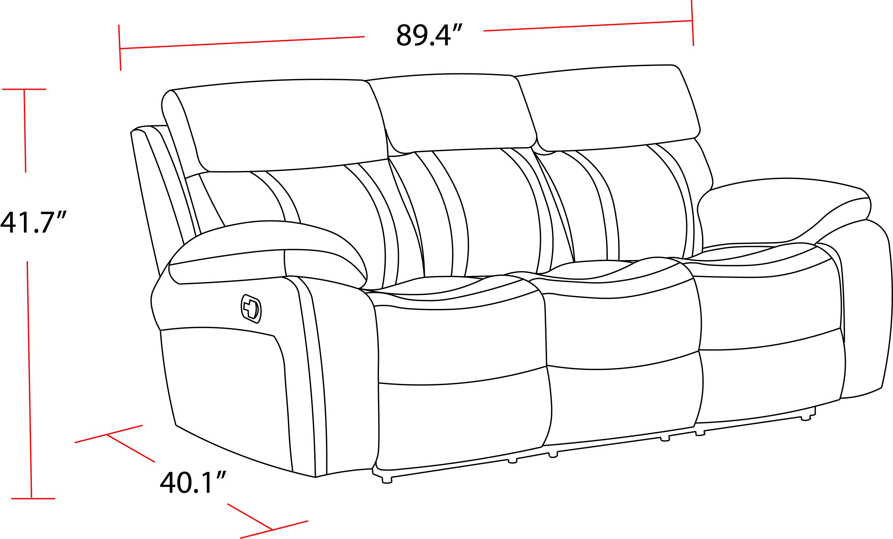 Parker Living Theon - Stokes Toffee Manual Reclining Sofa with Drop Down Table