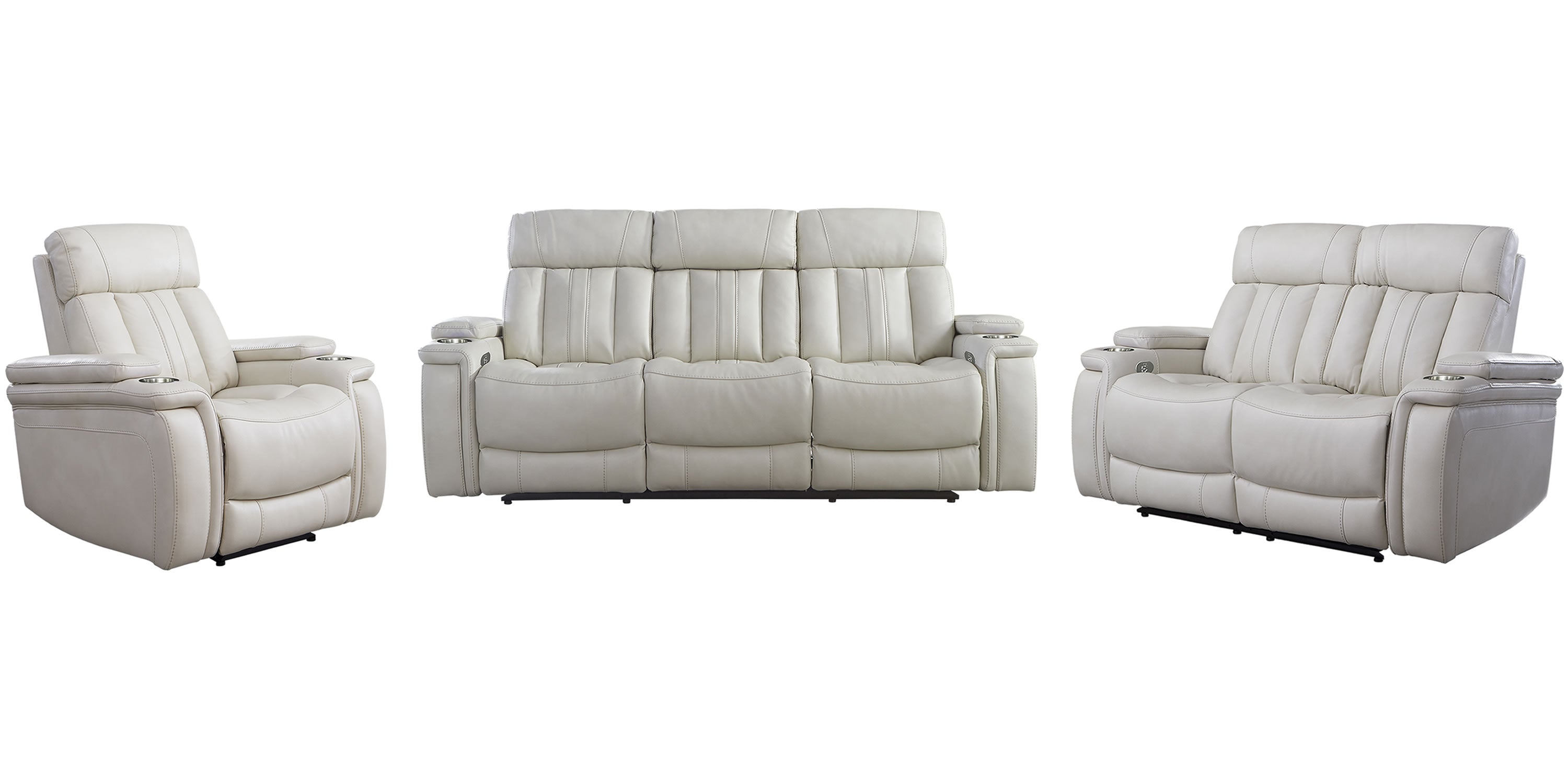 Parker Living Royce - Fantom Ivory Power Reclining Sofa Loveseat and Recliner
